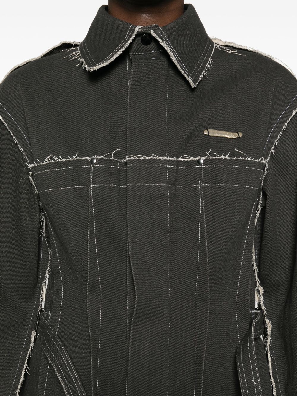 darted denim jacket - 5