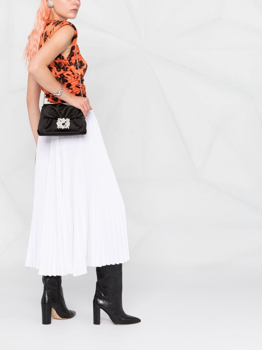 mini DrapÃ© ruched buckle-detail clutch bag - 2