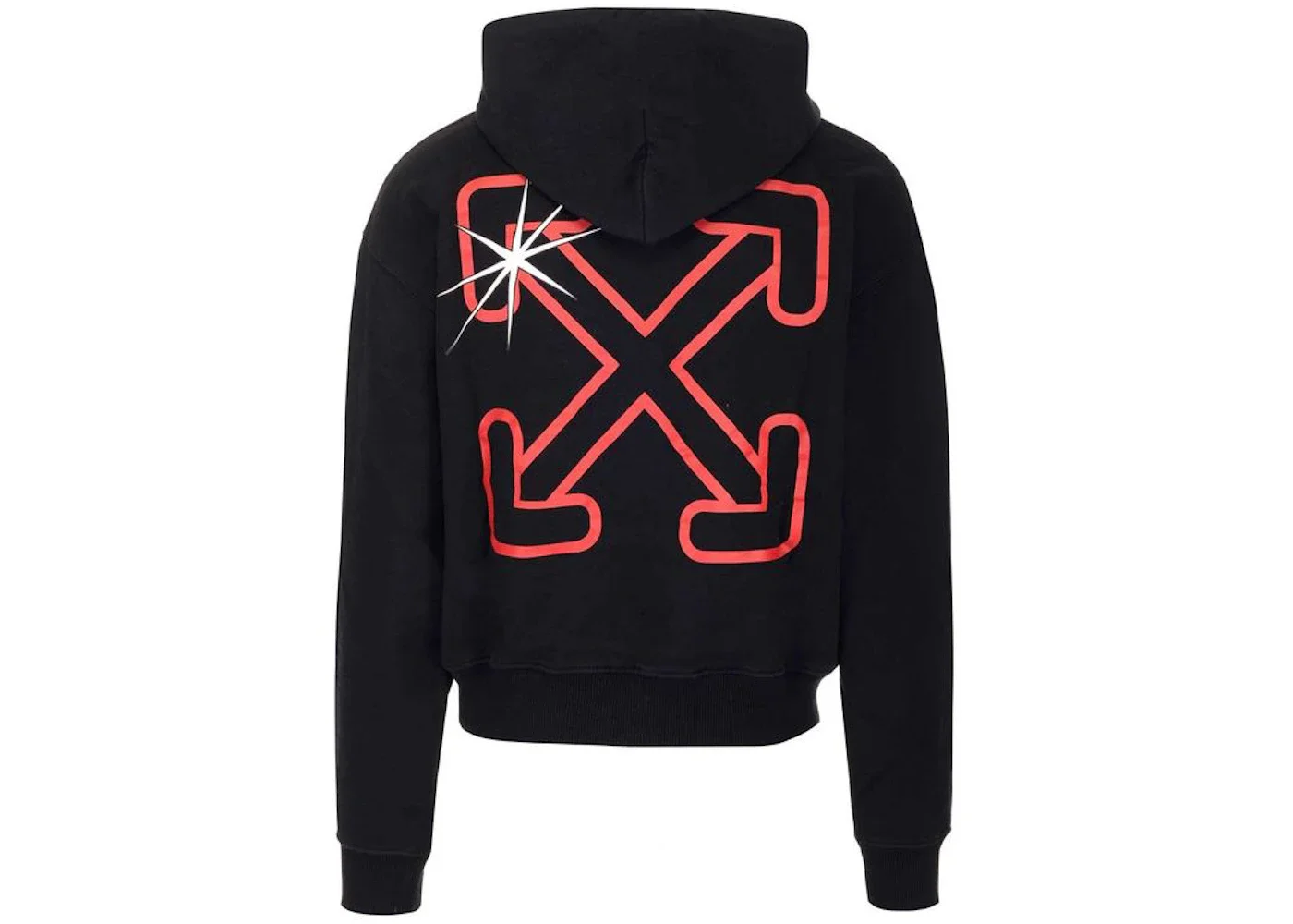 OFF-WHITE Starred Arrow Over Hoodie Black Red - 1