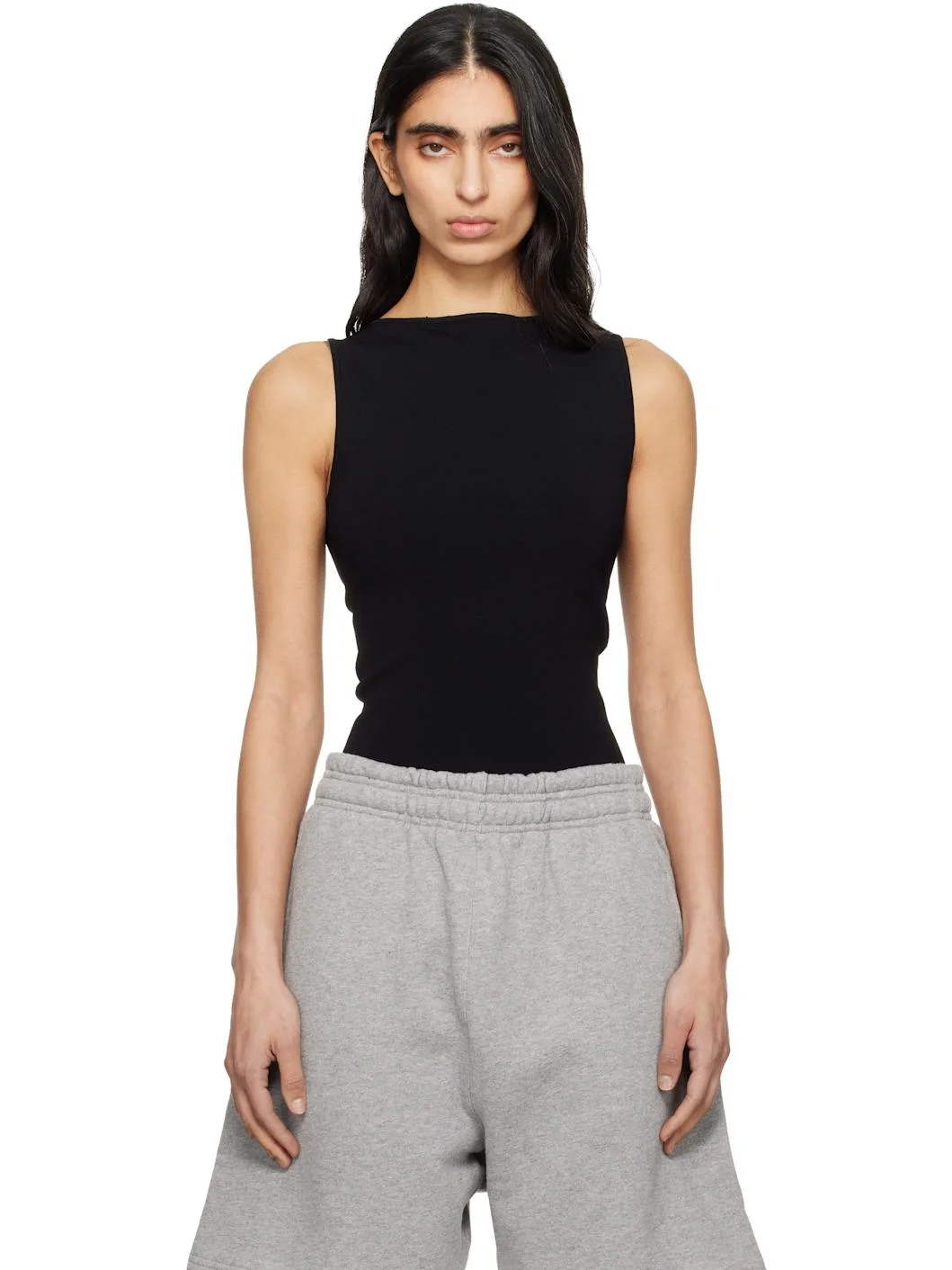 Black Boat Neck Top - 1
