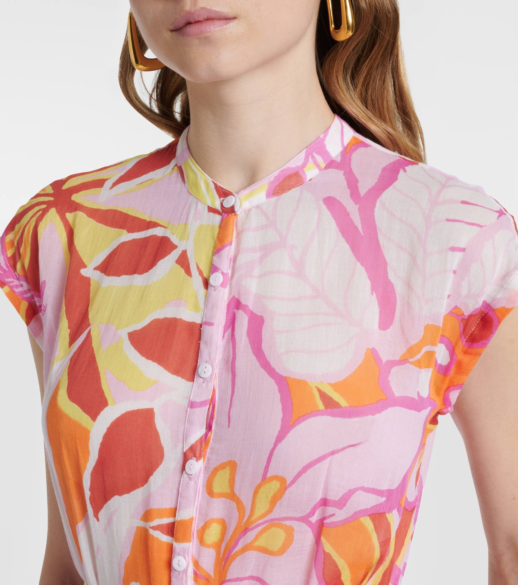 Kora printed cotton midi dress - 4