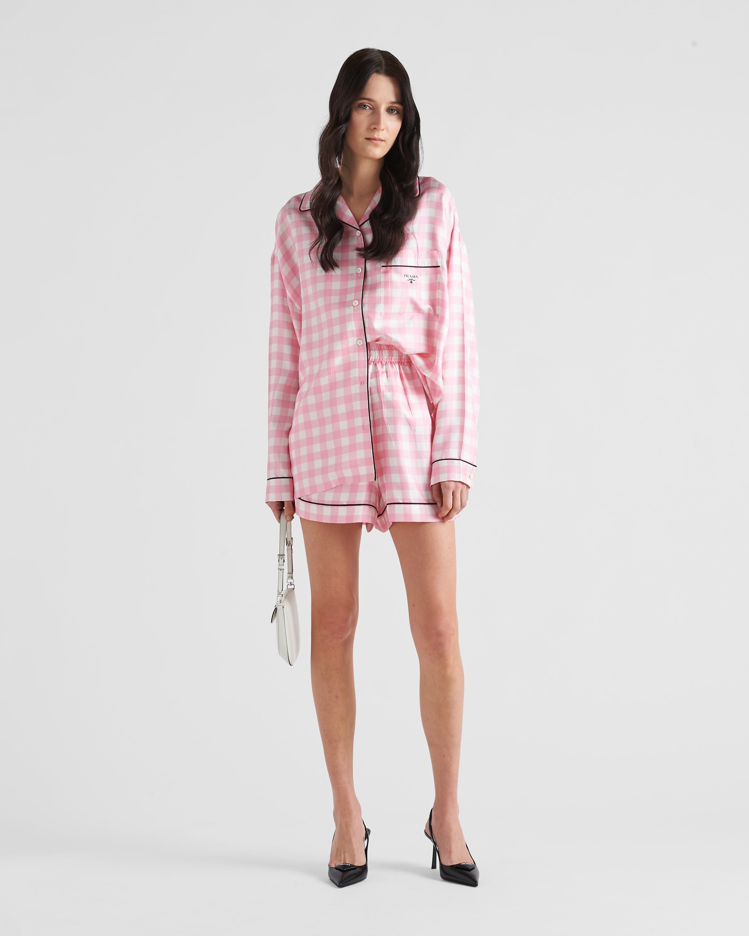 Gingham check twill shorts - 2