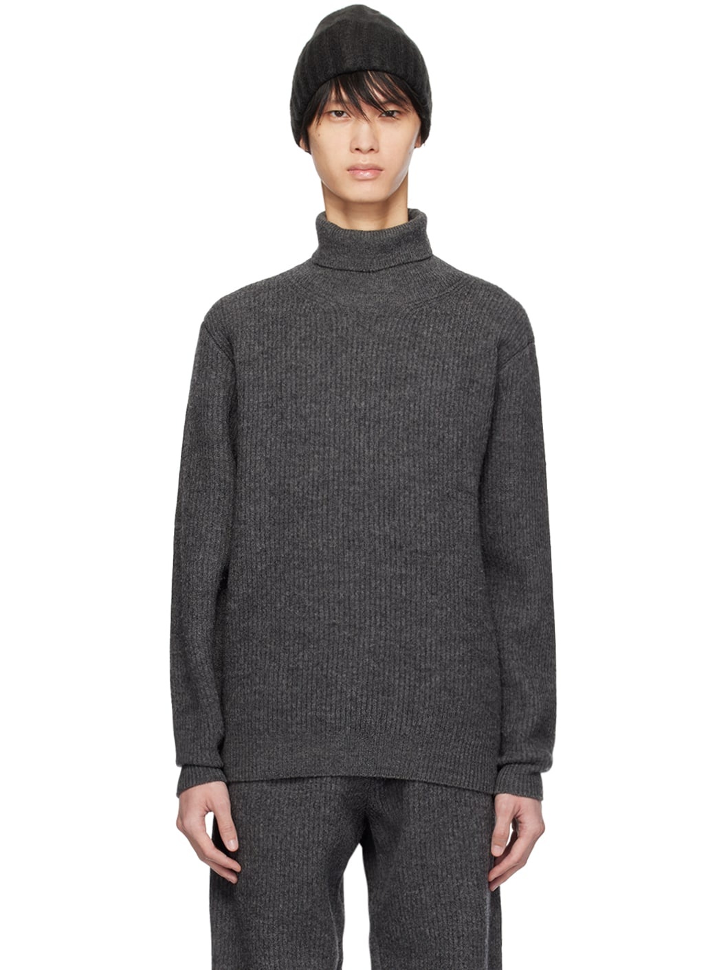 Gray Milled Turtleneck - 1