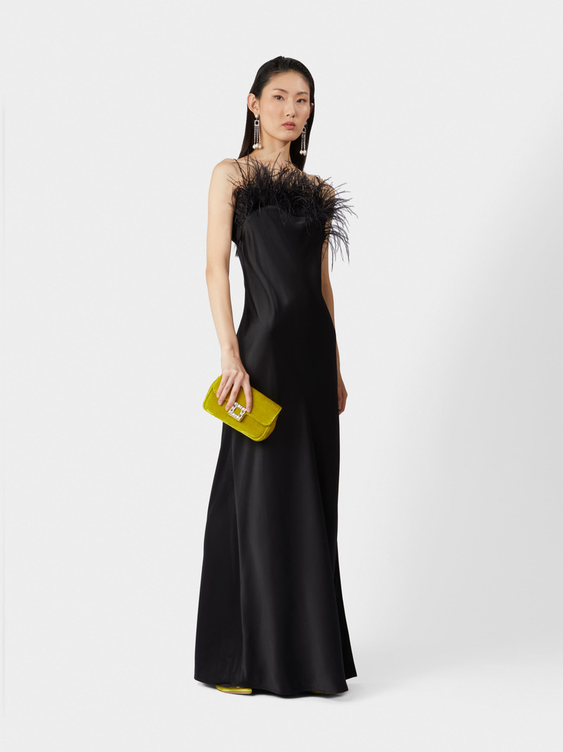 Roger Vivier Jeu de Fille Strass Buckle Clutch Bag in Velvet outlook