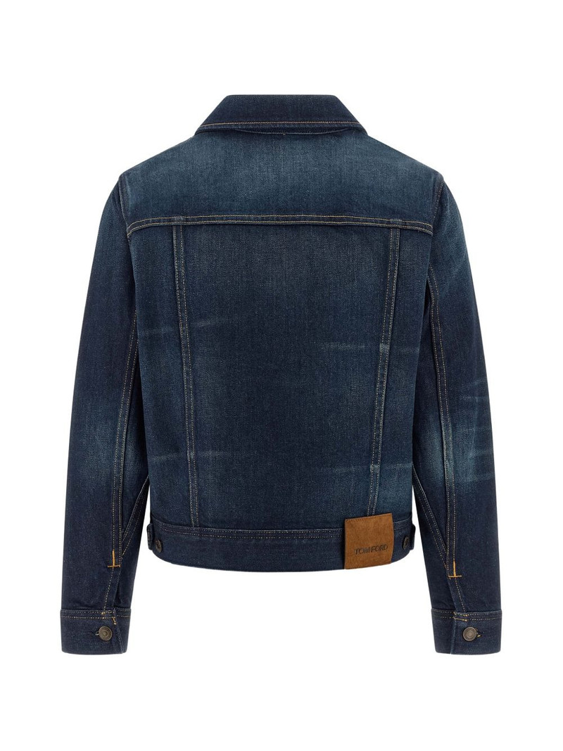 TOM FORD Japanese contrast-stitching denim jacket outlook