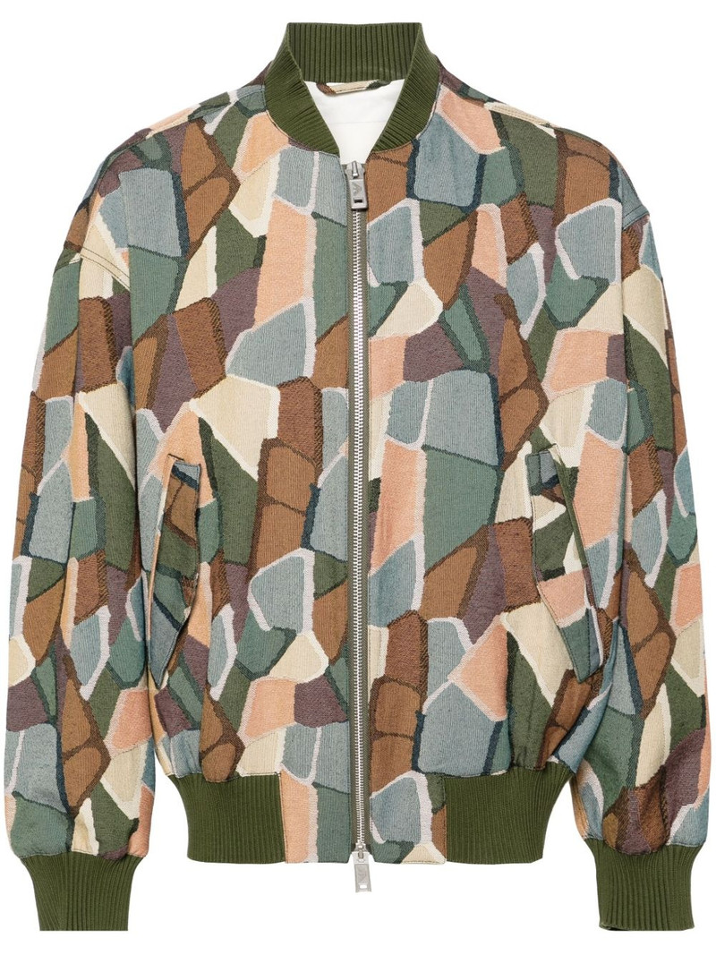Emporio Armani Sustainability Values Capsule Collection organic jacquard Gobelin fabric bomber jacke 1