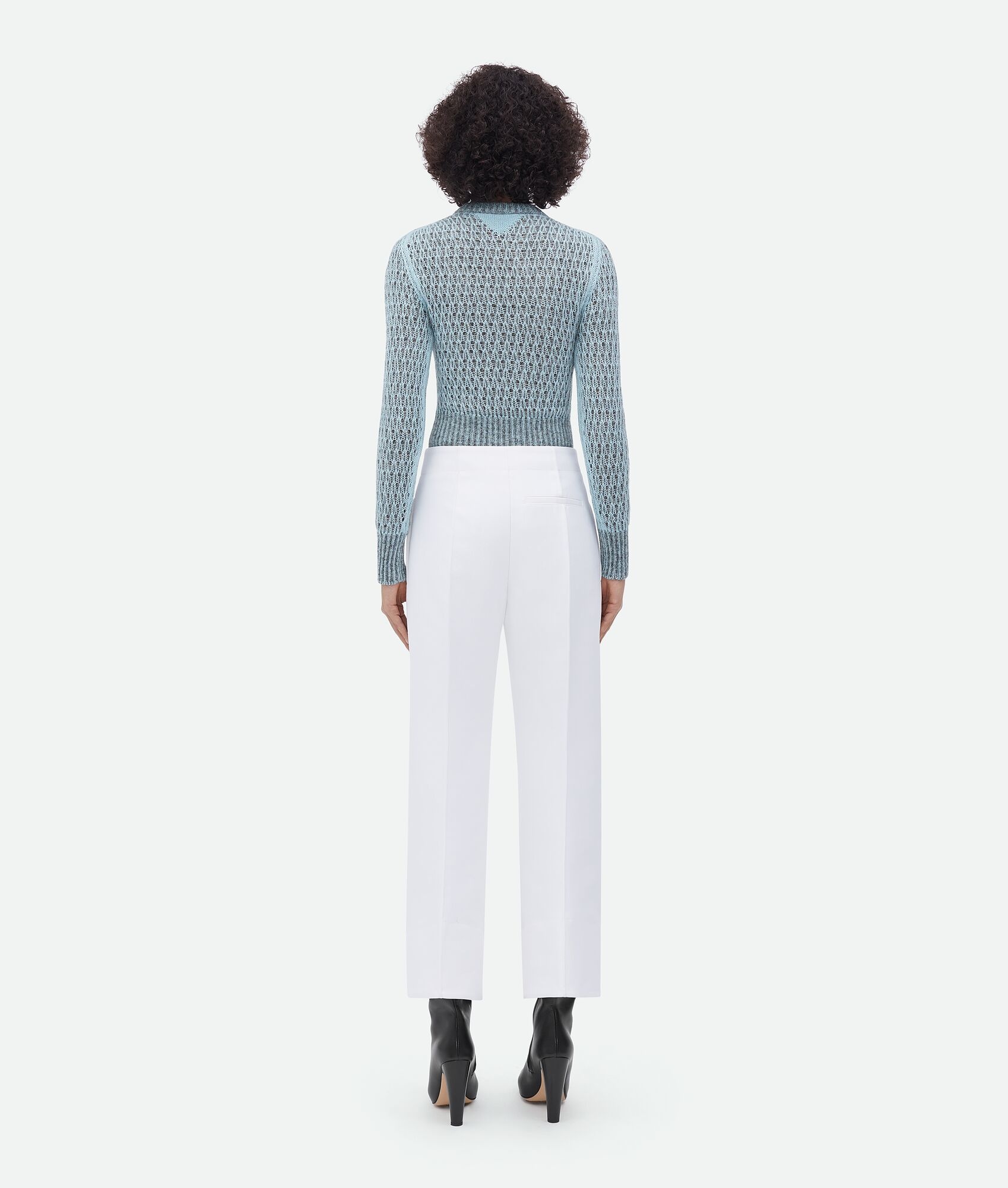 curved shape cotton twill trousers - 3