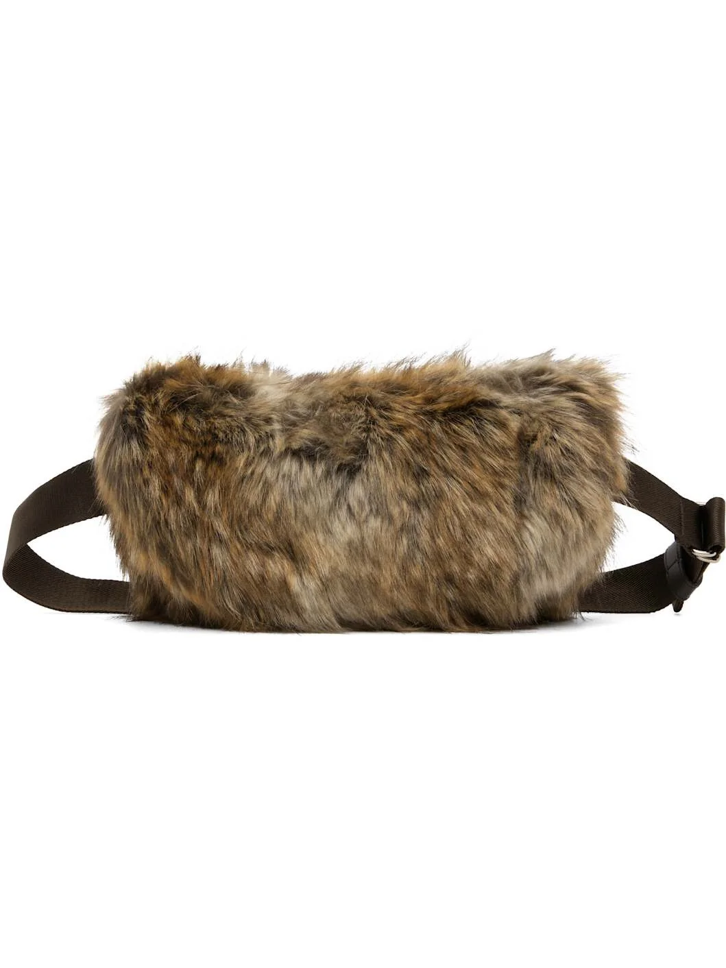 Brown Faux Fur Belt Bag - 1