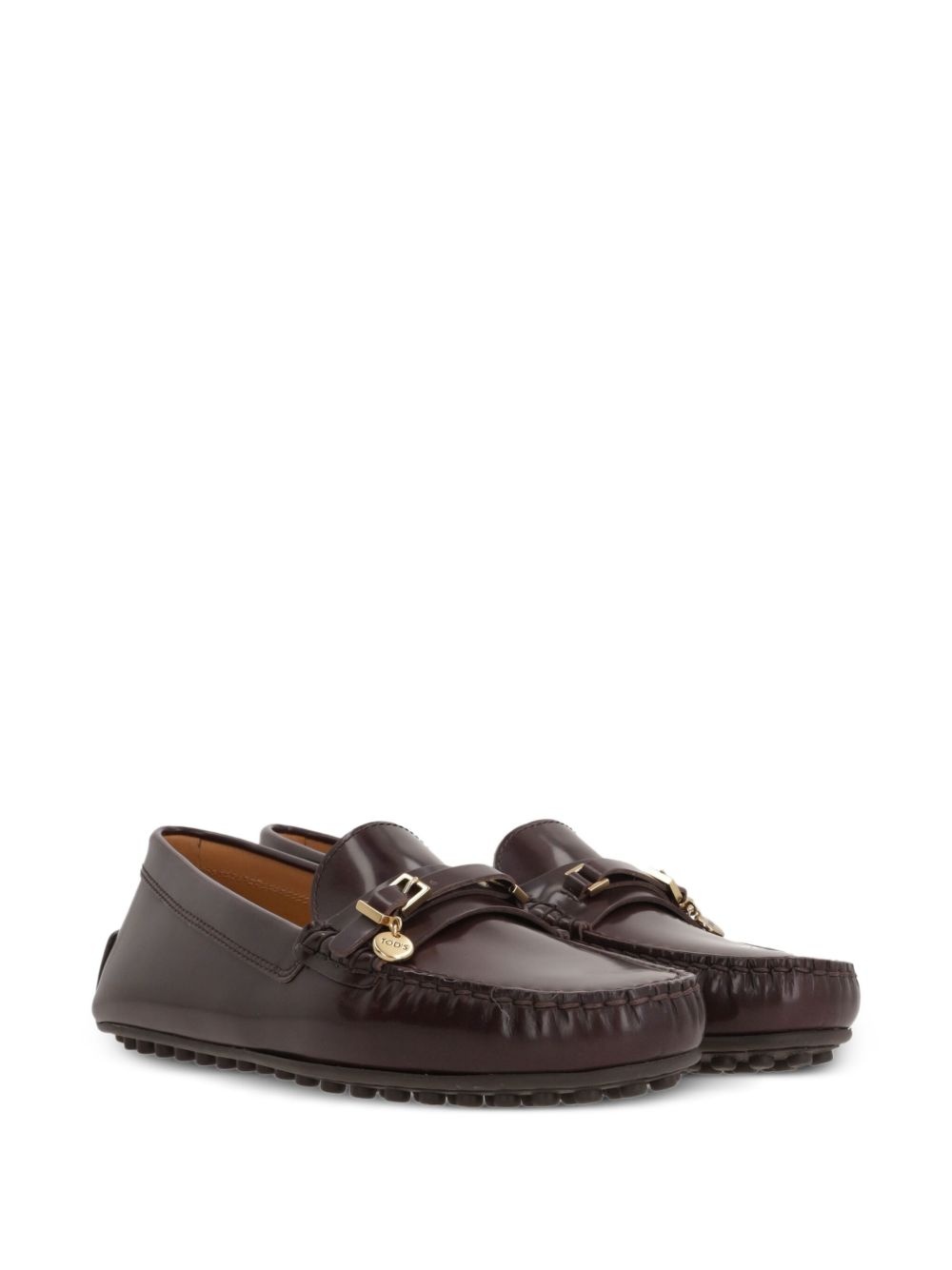 buckle-detail leather loafers - 2