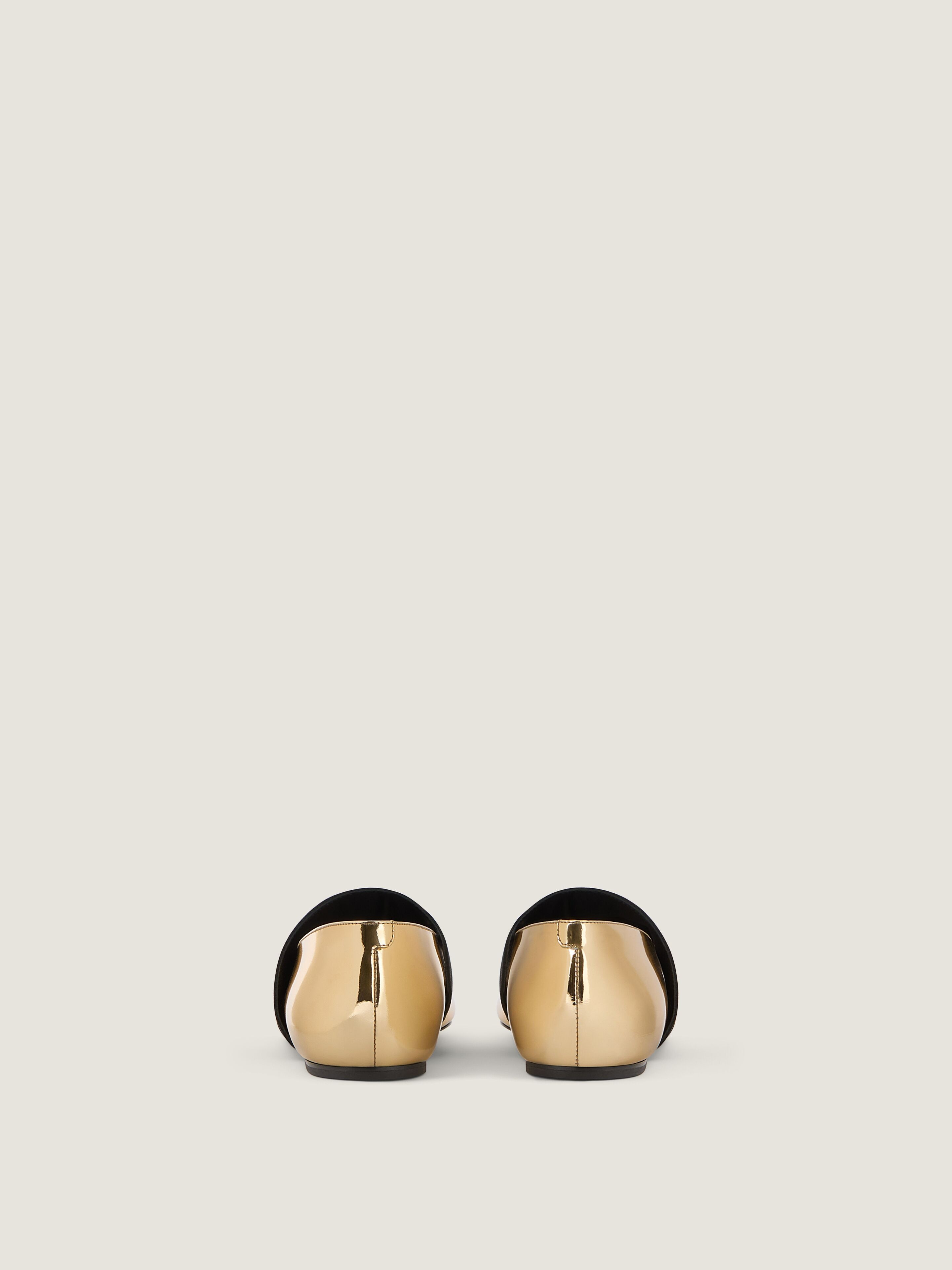 SLICED SQUARE BALLERINAS IN MIRROR EFFECT LEATHER - 5