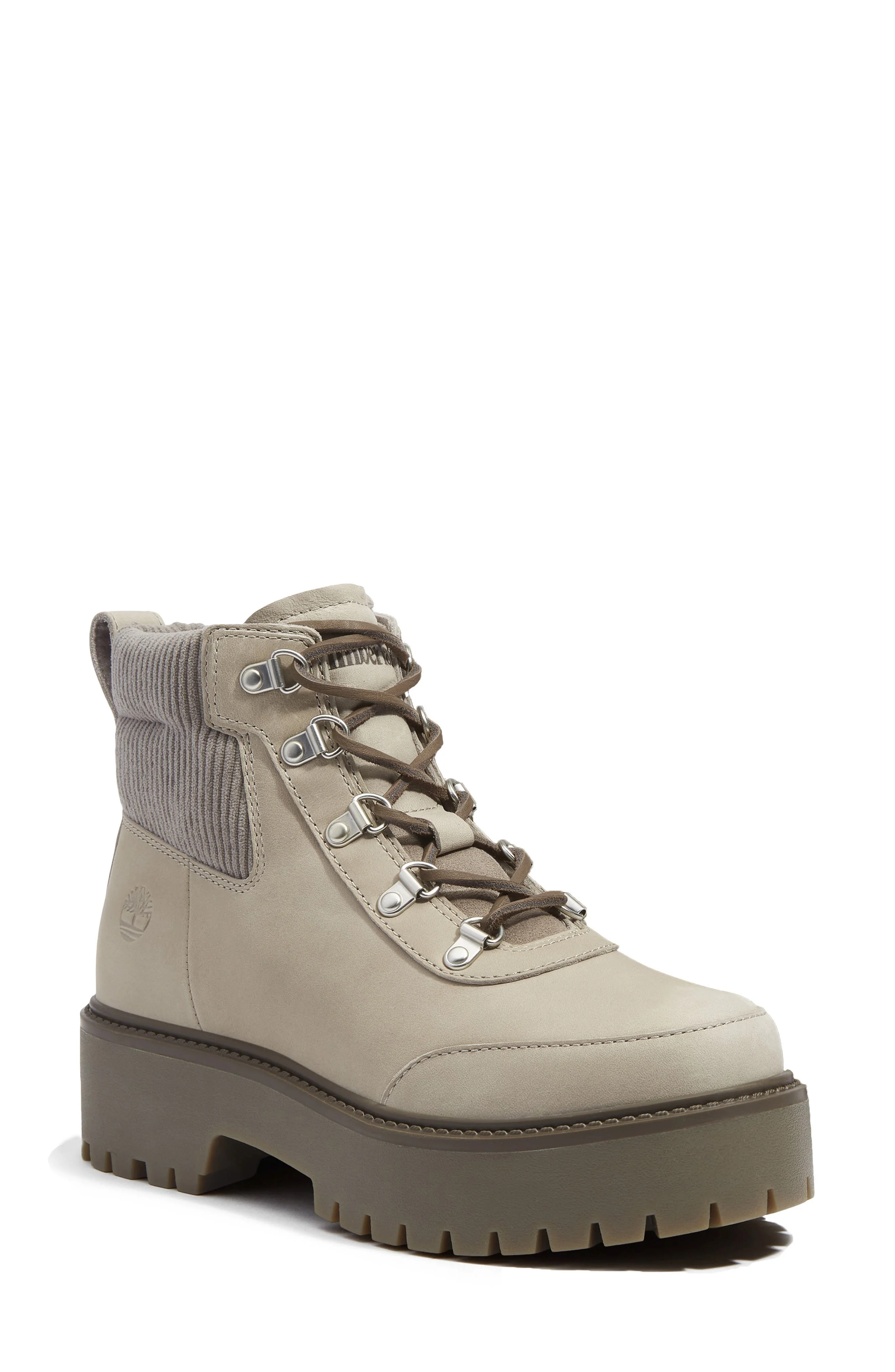 Timberland Stone Street Platform Hiking Boot in Medium Grey Nubuck at Nordstrom - 1