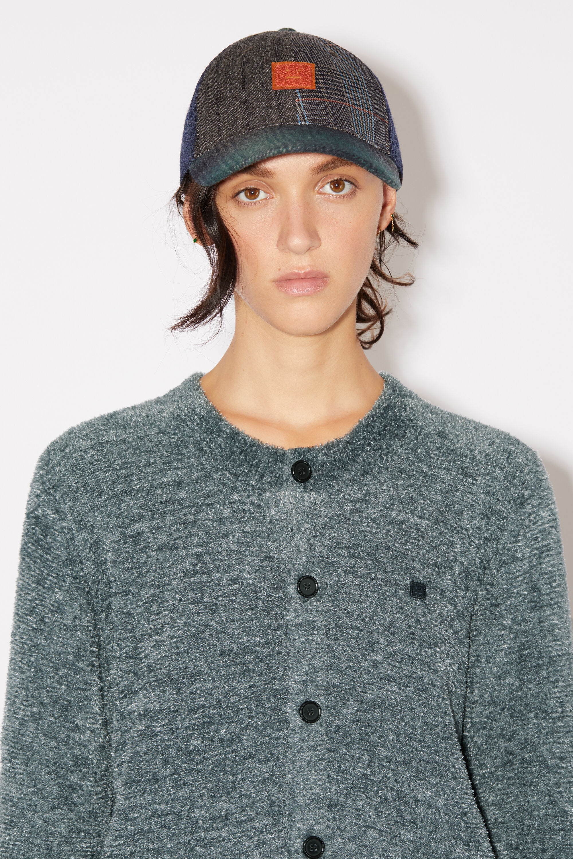 Crew neck cardigan - Grey - 5