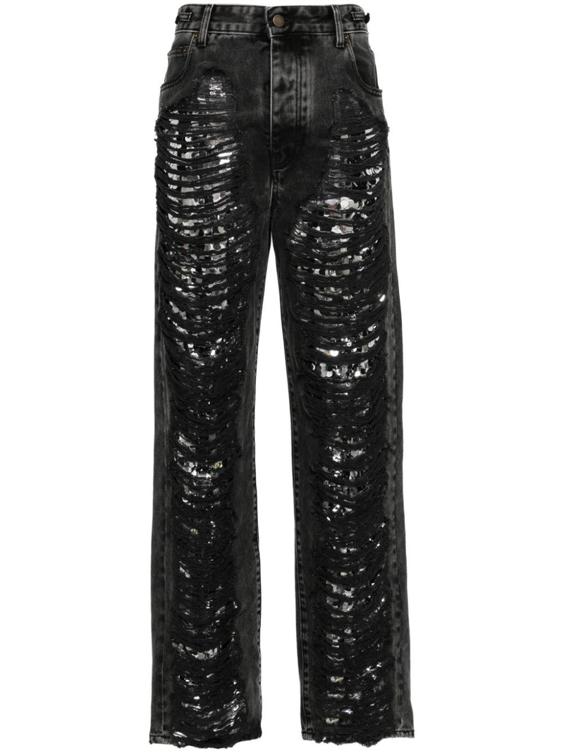 Karen distressed tapered jeans 1