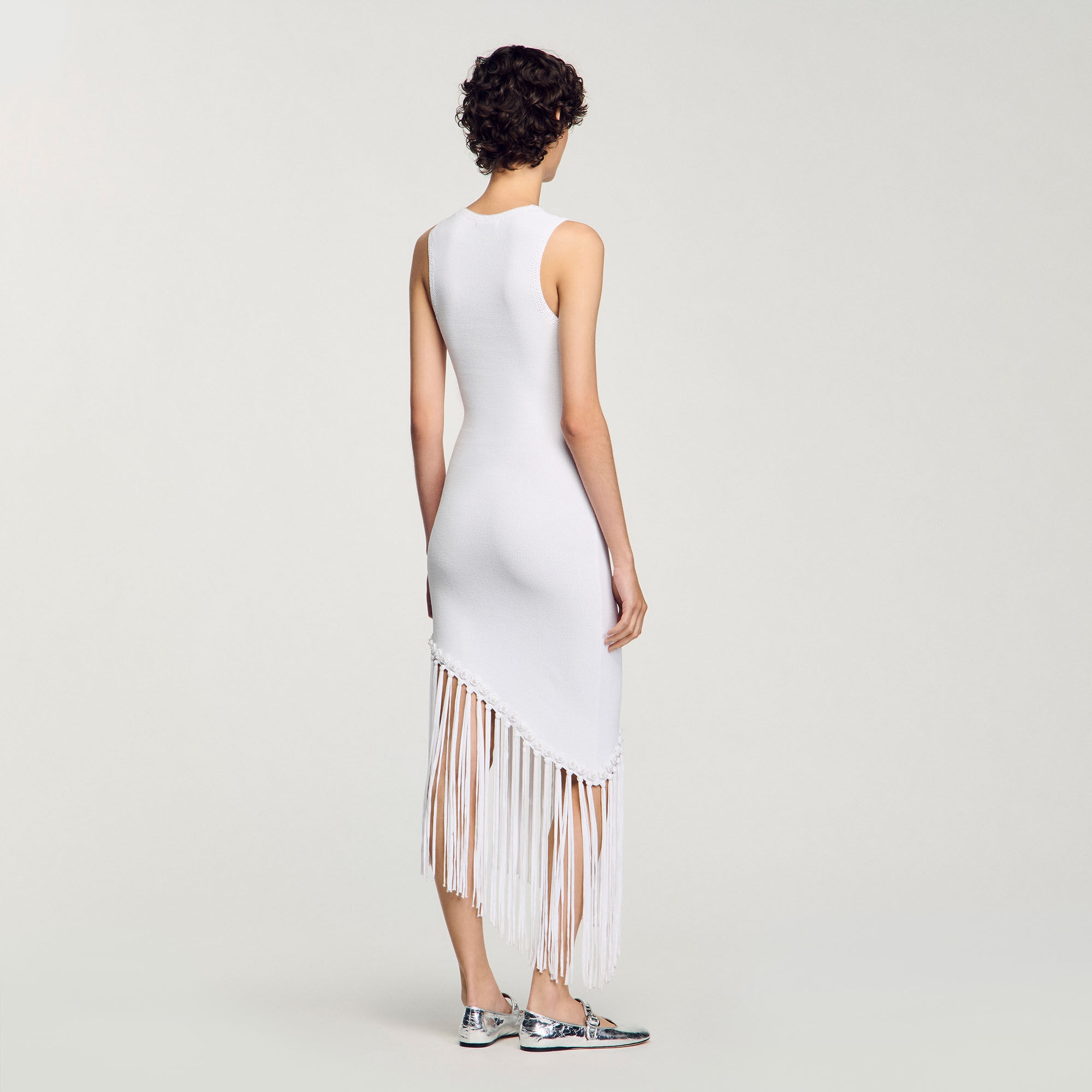 FRINGED CROCHET MAXI DRESS - 5