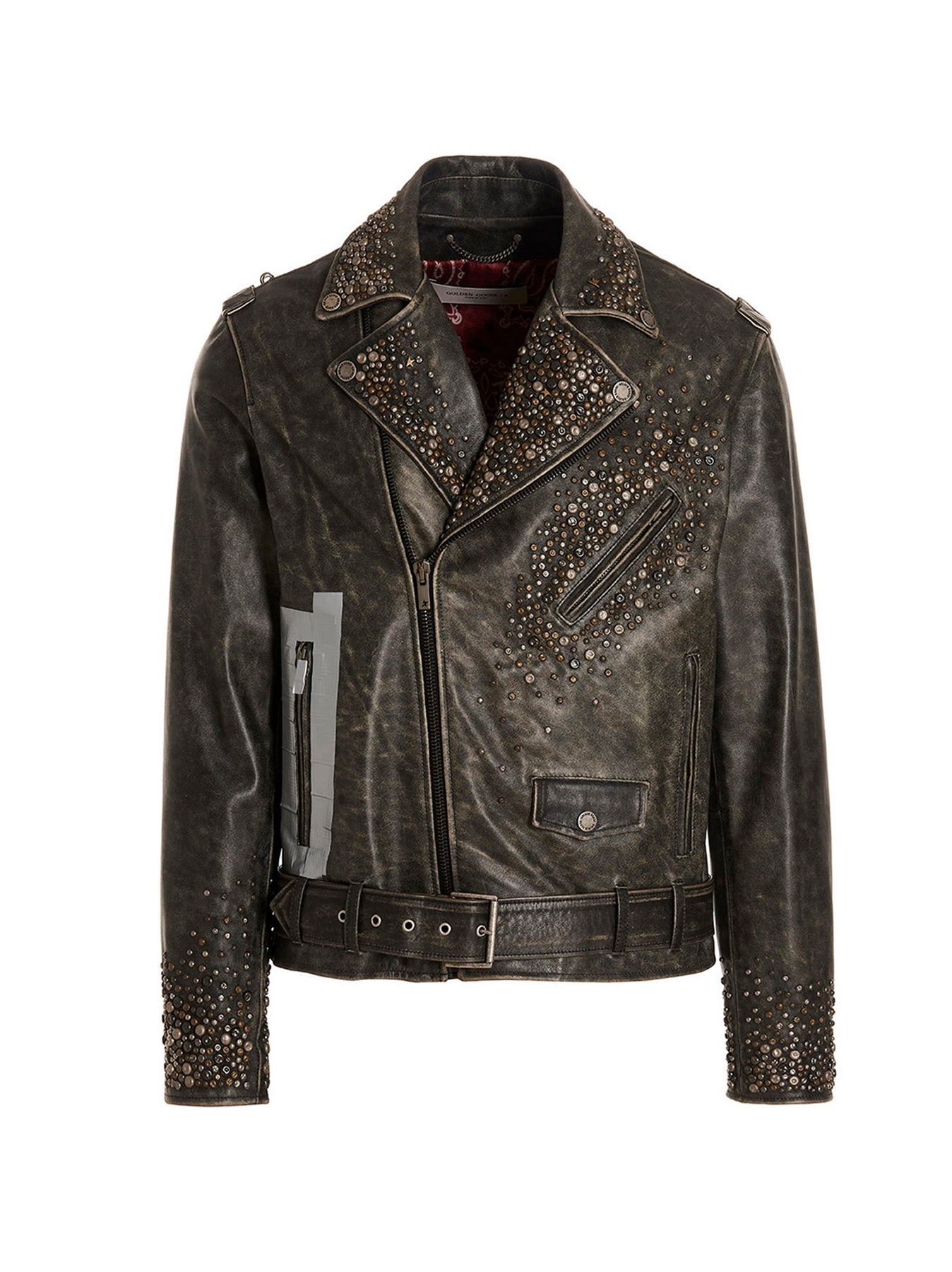 Distressed leather jacket - 1