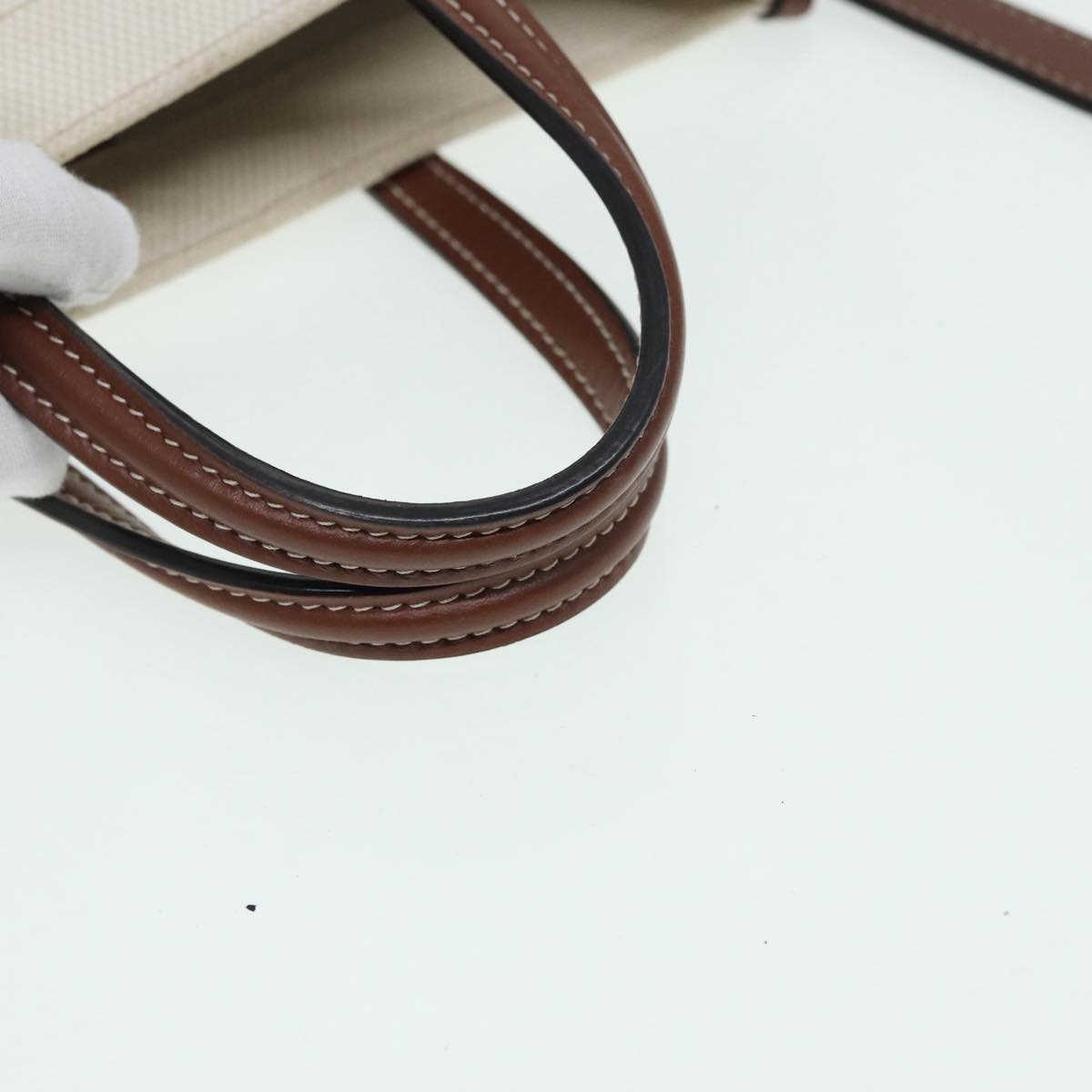 Burberry Hand Bag Canvas Leather Beige - 7