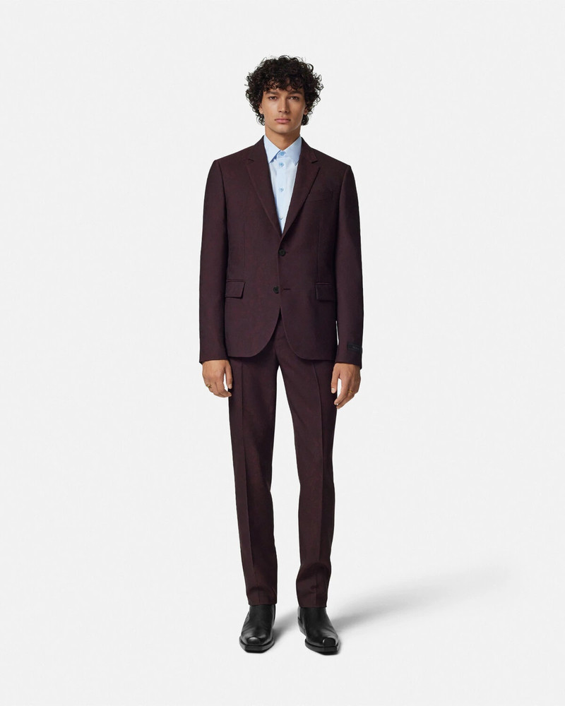 VERSACE Barocco Jacquard Wool Formal Pants outlook
