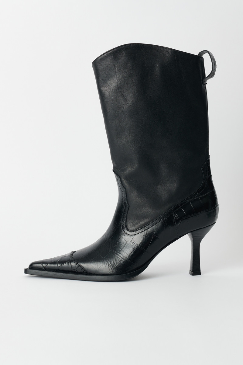 Texan Boot Black Saloon Leather 1