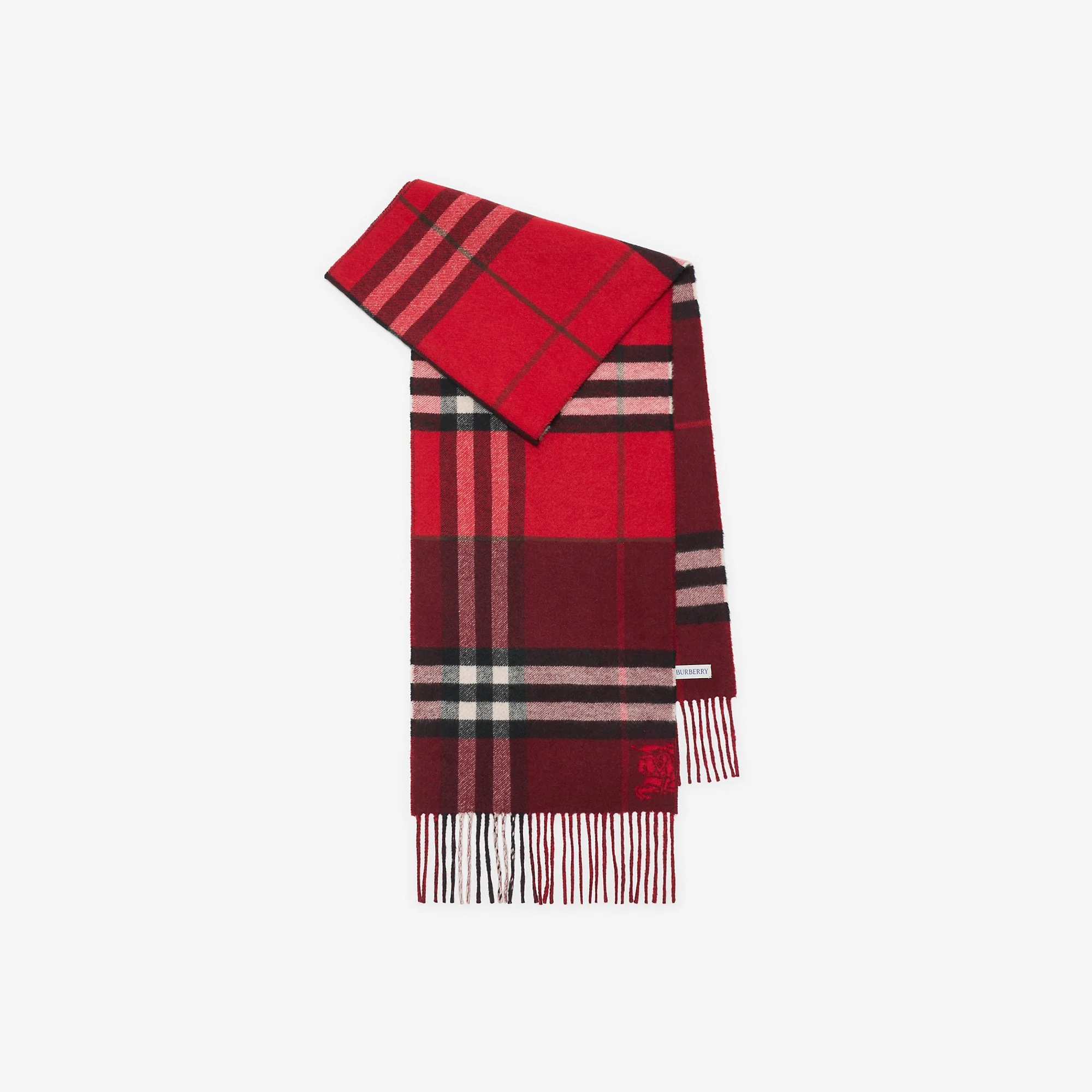 Contrast Check Cashmere Scarf - 1