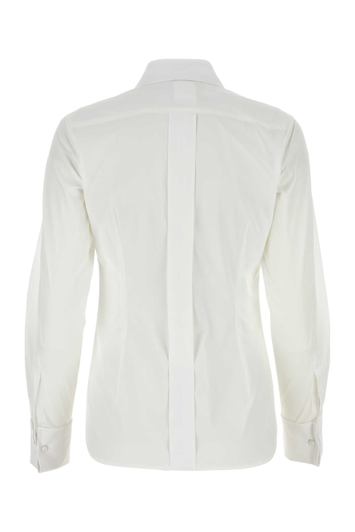 Max Mara Women White Stretch Poplin Shirt - 2