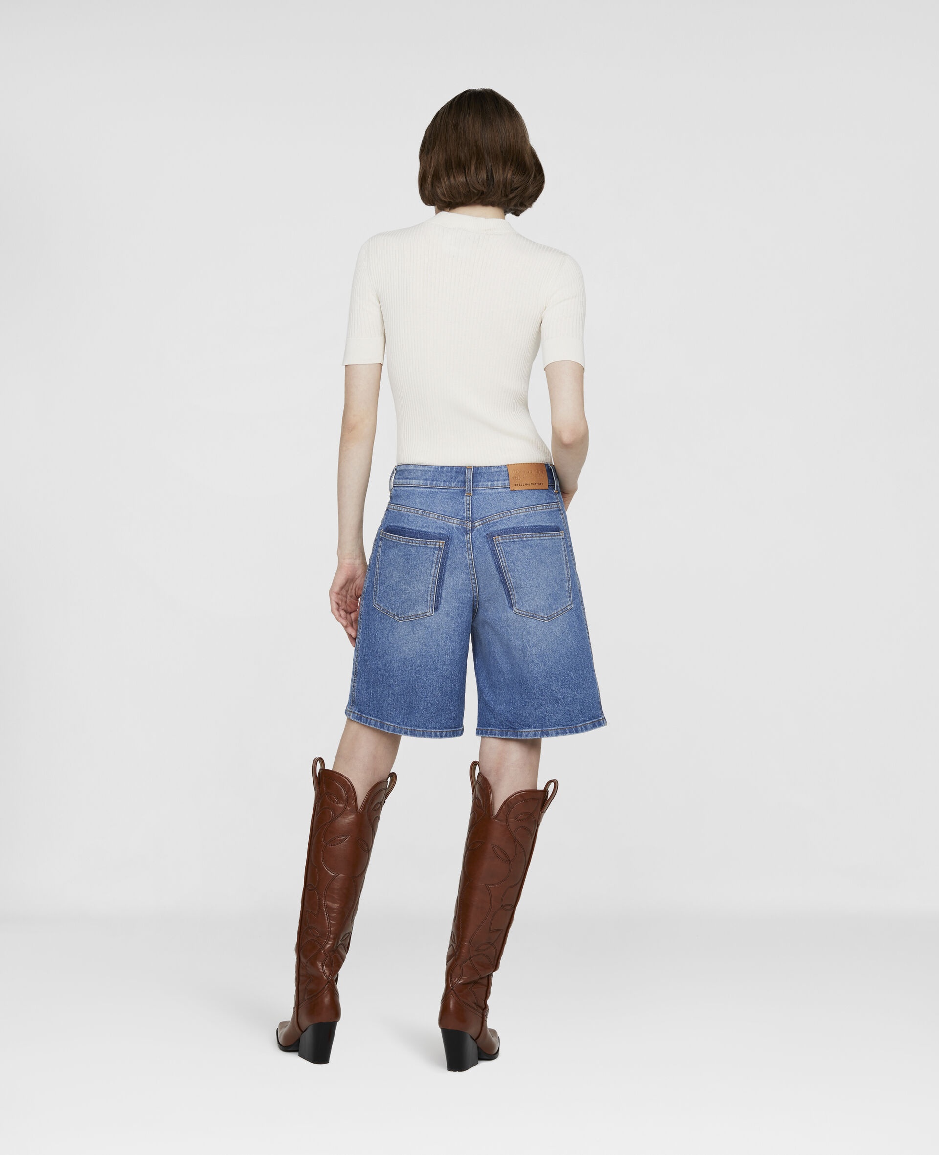 Logo Denim Bermuda Shorts - 3