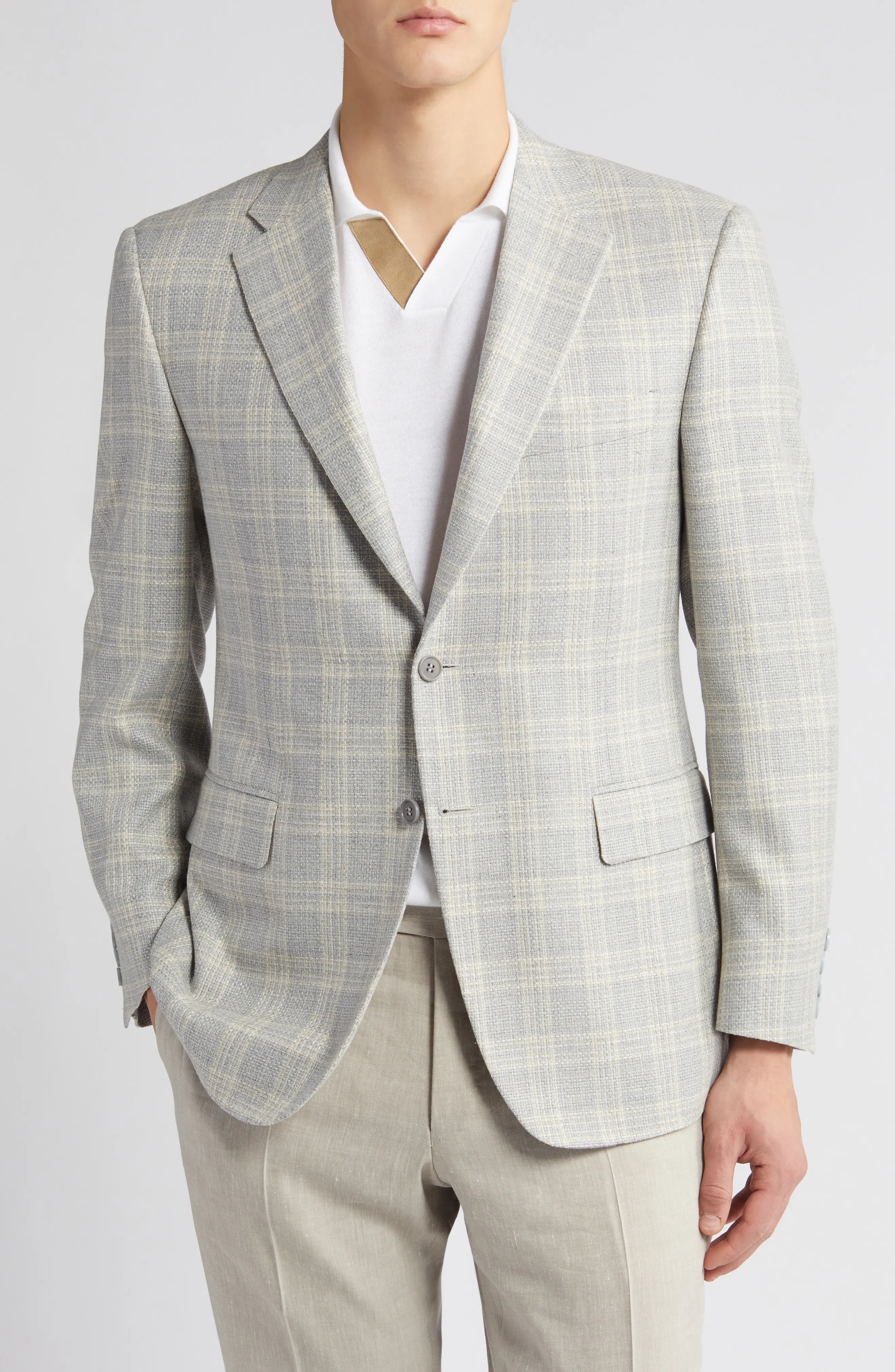 Siena Regular Fit Plaid Silk & Wool Sport Coat - 1