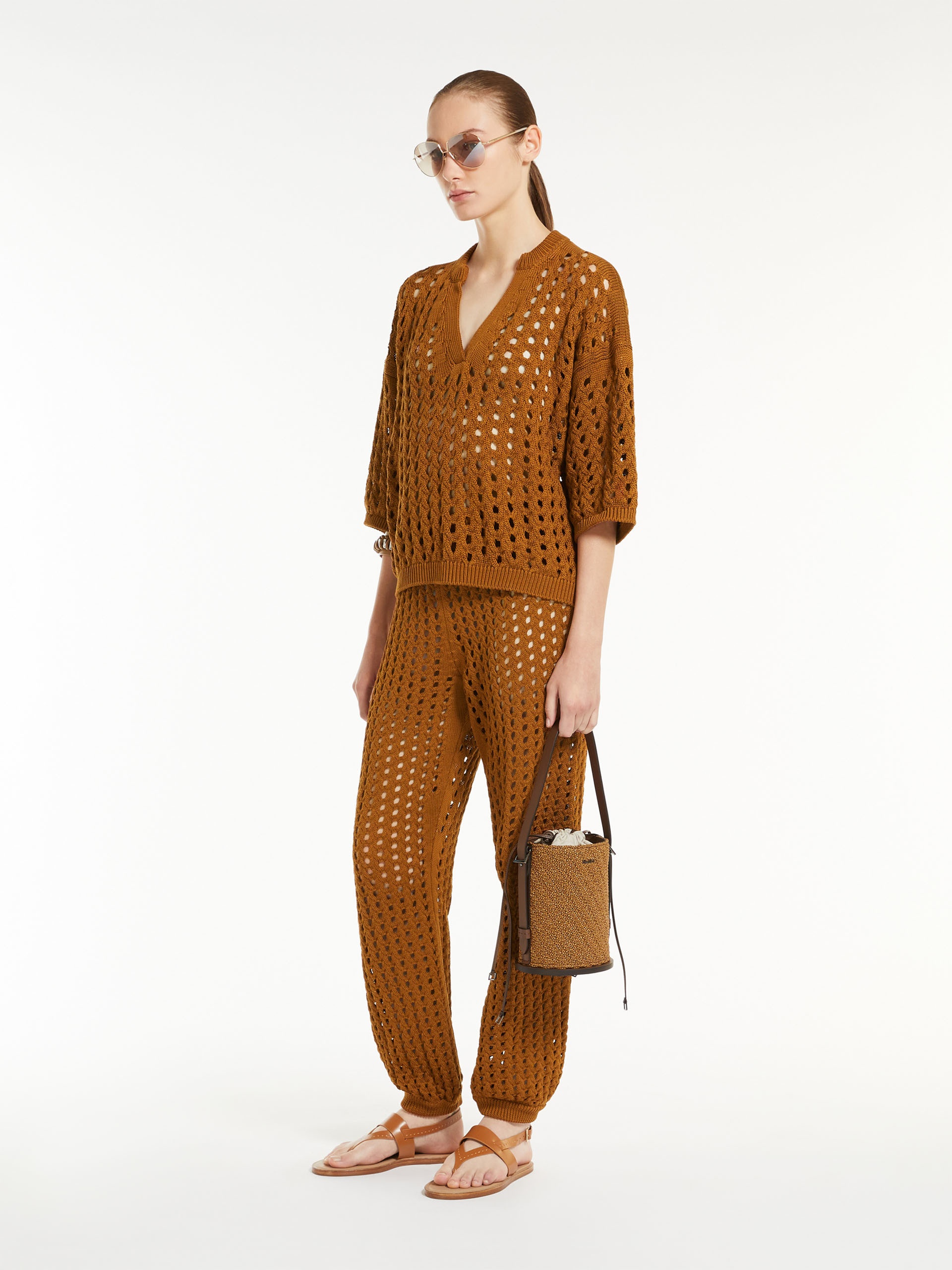 Chico3 MAX MARA 6113562 S Max Mara Abba wide-leg cotton twill trousers for women