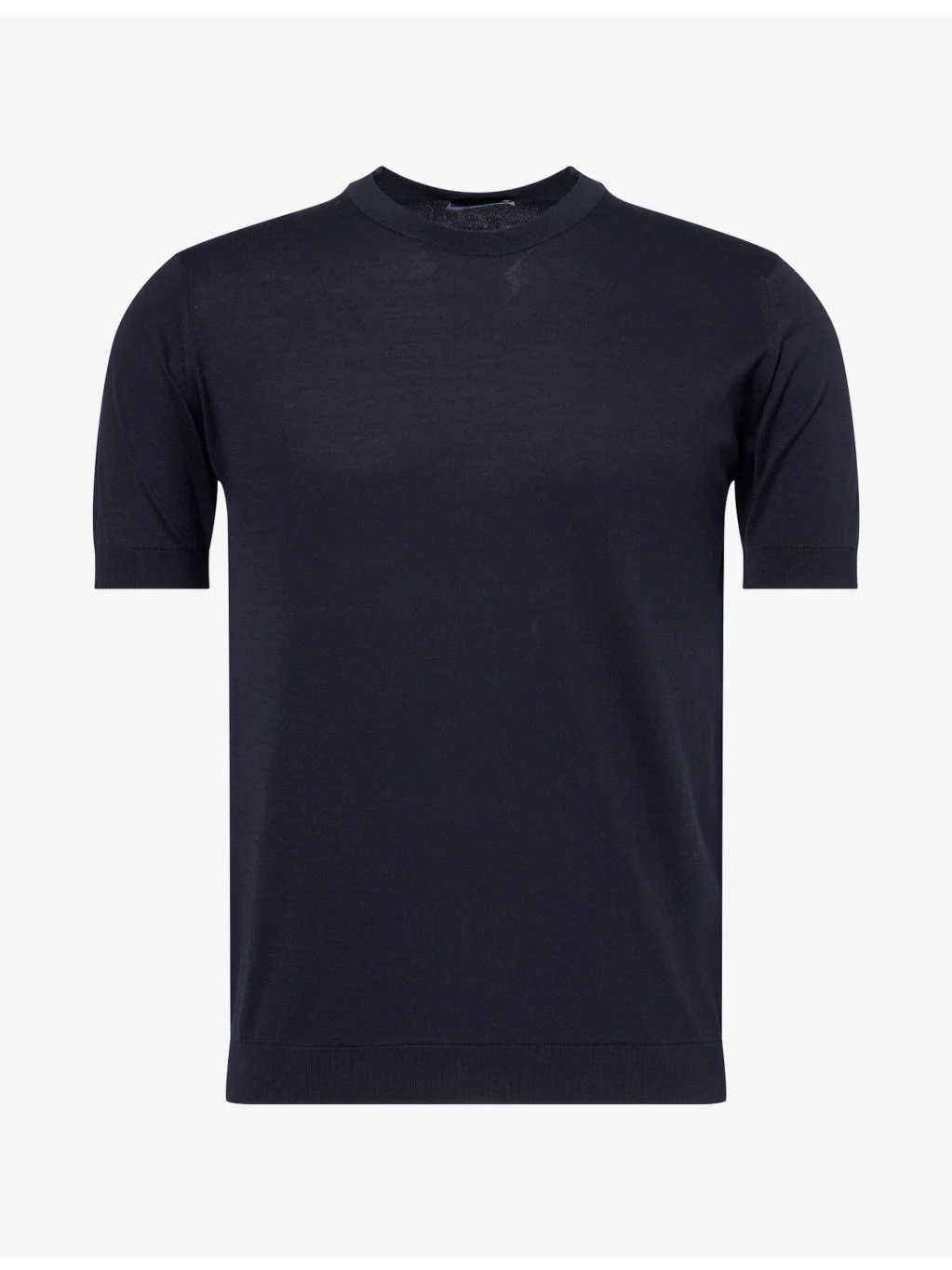 Short-Sleeve Knitted Cotton T-Shirt - 1