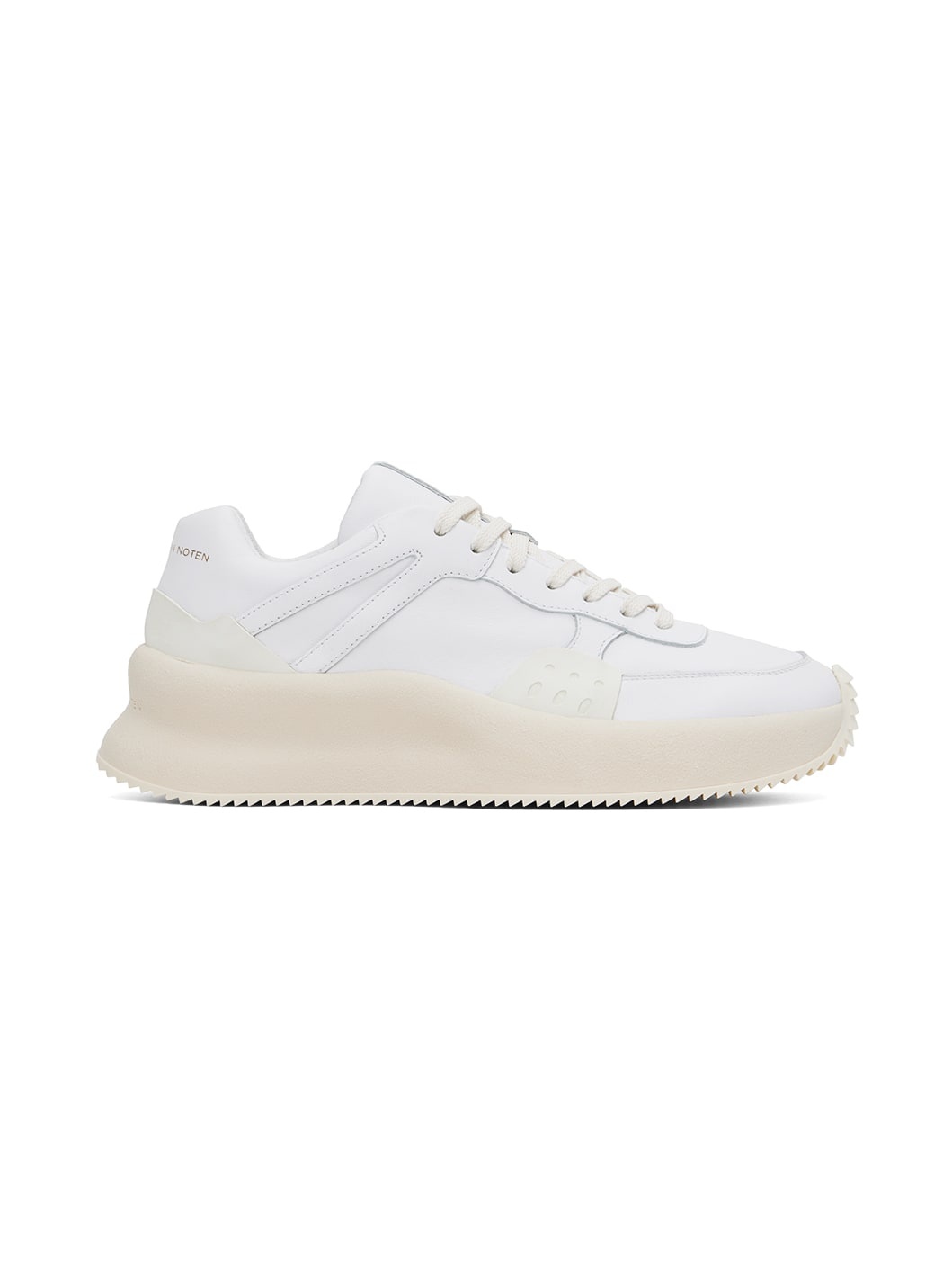 White & Off-White Platform Sneakers - 1