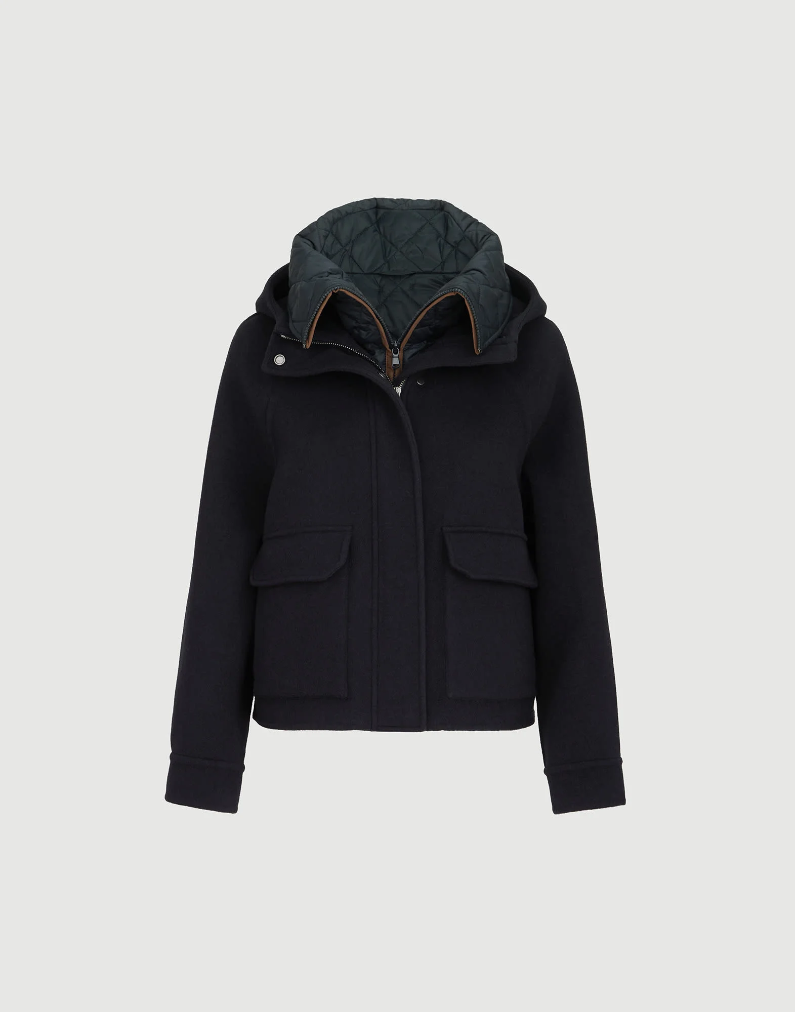 Hand-crafted outerwear jacket in virgin wool and cashmere double cloth with detachable Thermore®-pad - 1