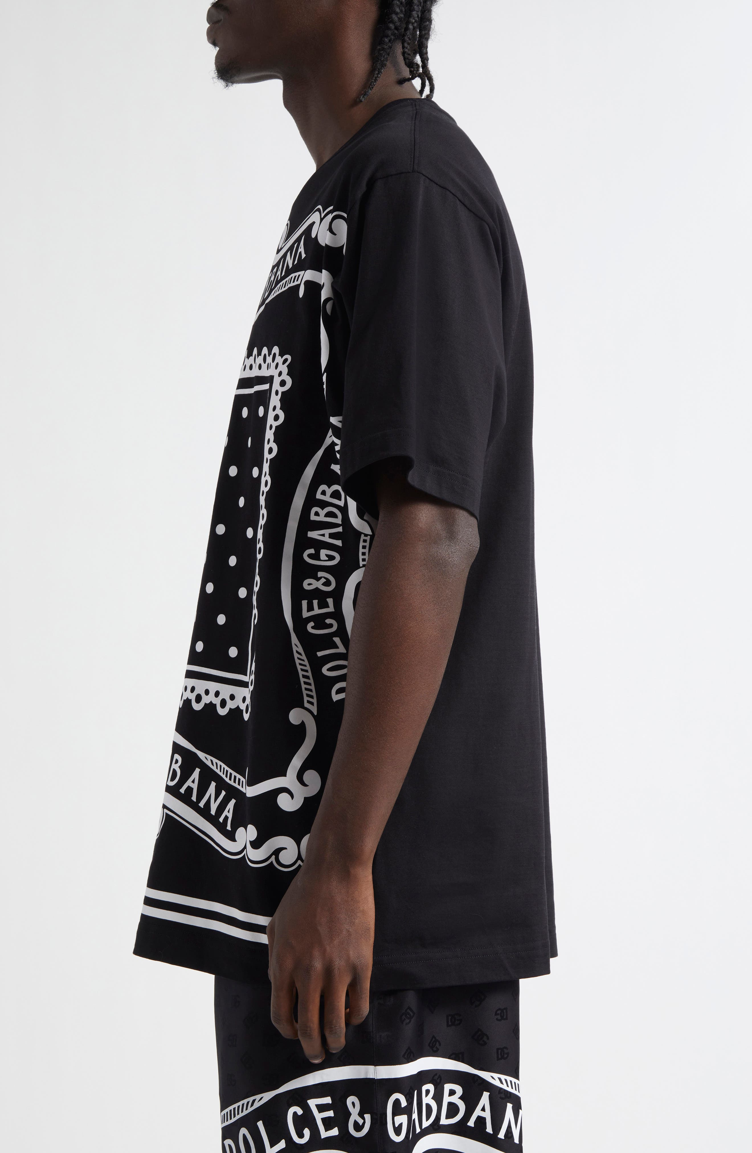 Dolce&Gabbana Bandana Print Cotton T-Shirt in N0000 Nero at Nordstrom - 4