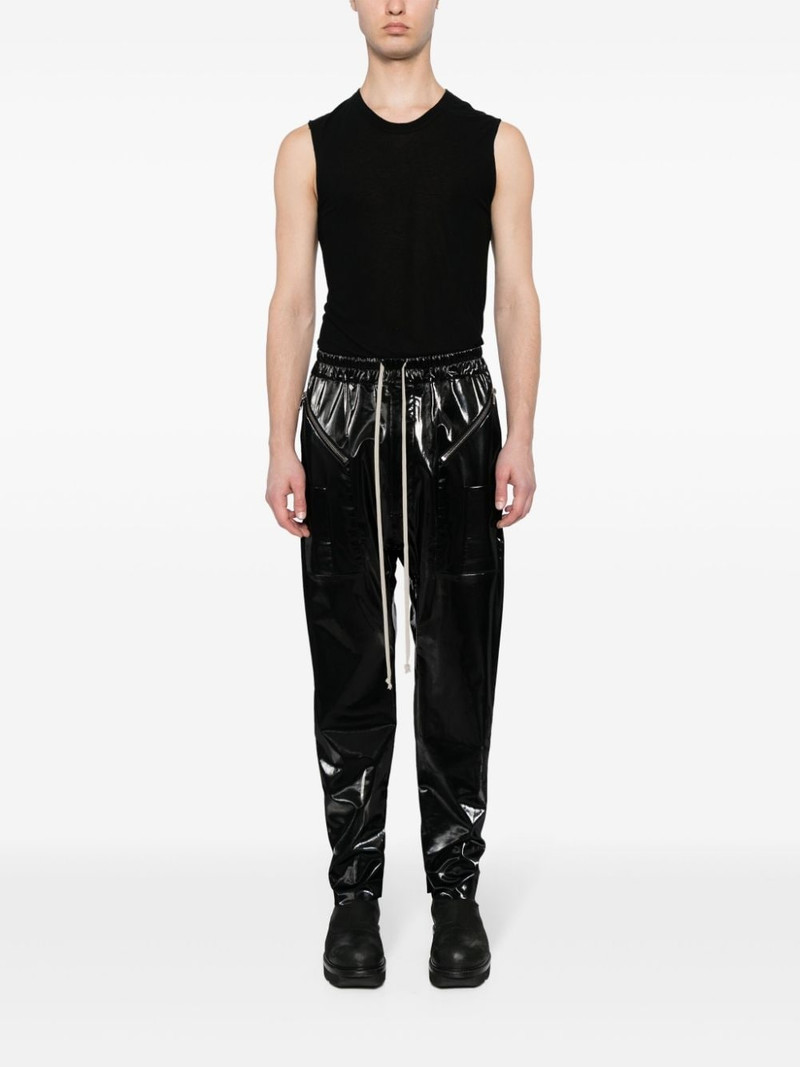 Rick Owens DRKSHDW glossy-finish drop-crotch trousers outlook
