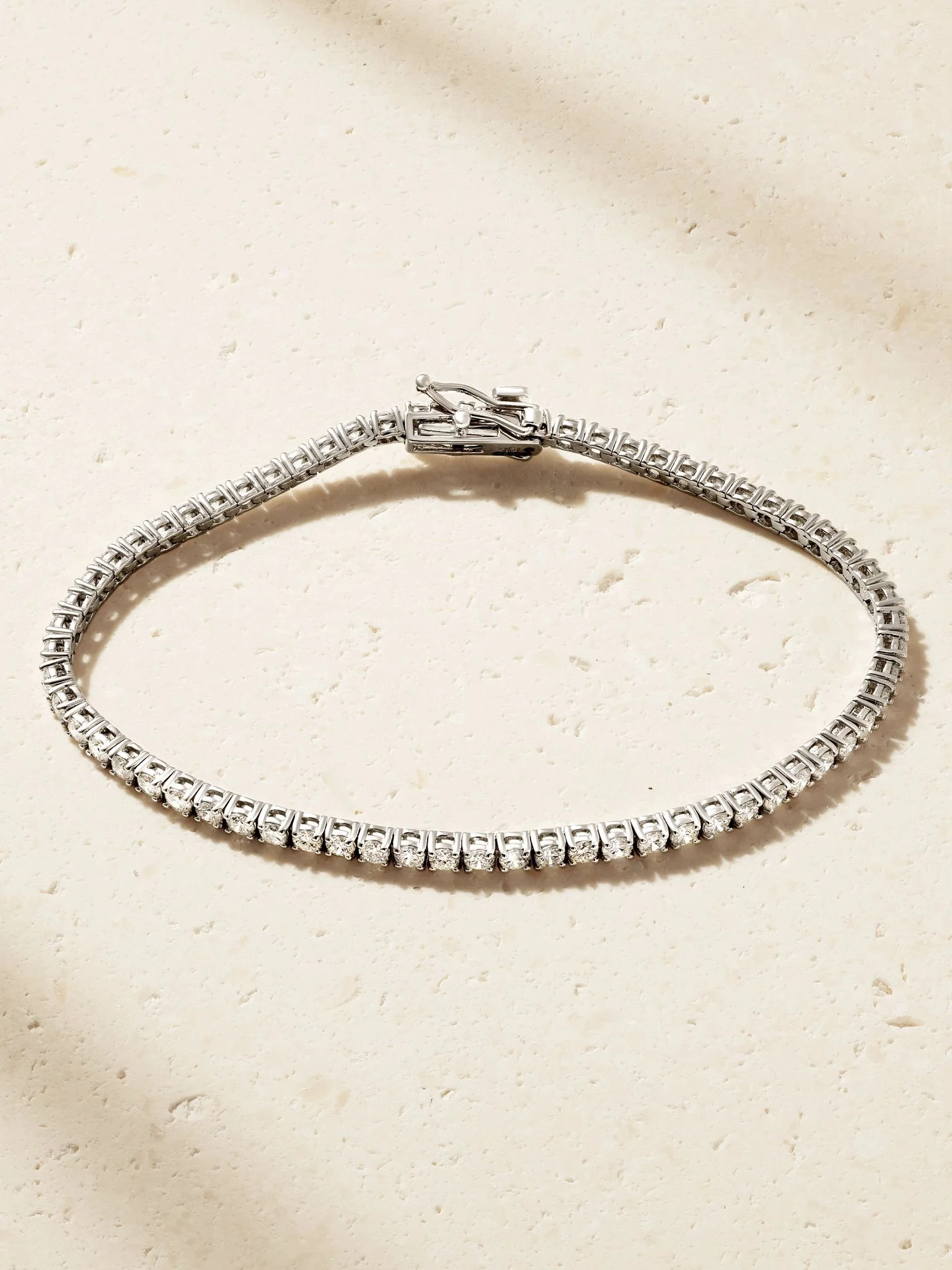 14-karat white gold diamond tennis bracelet Gold - 1