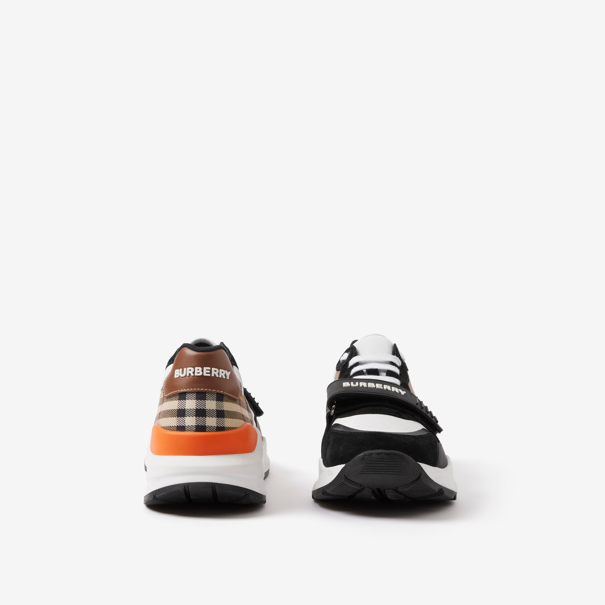 Leather, Suede and Vintage Check Sneakers - 4