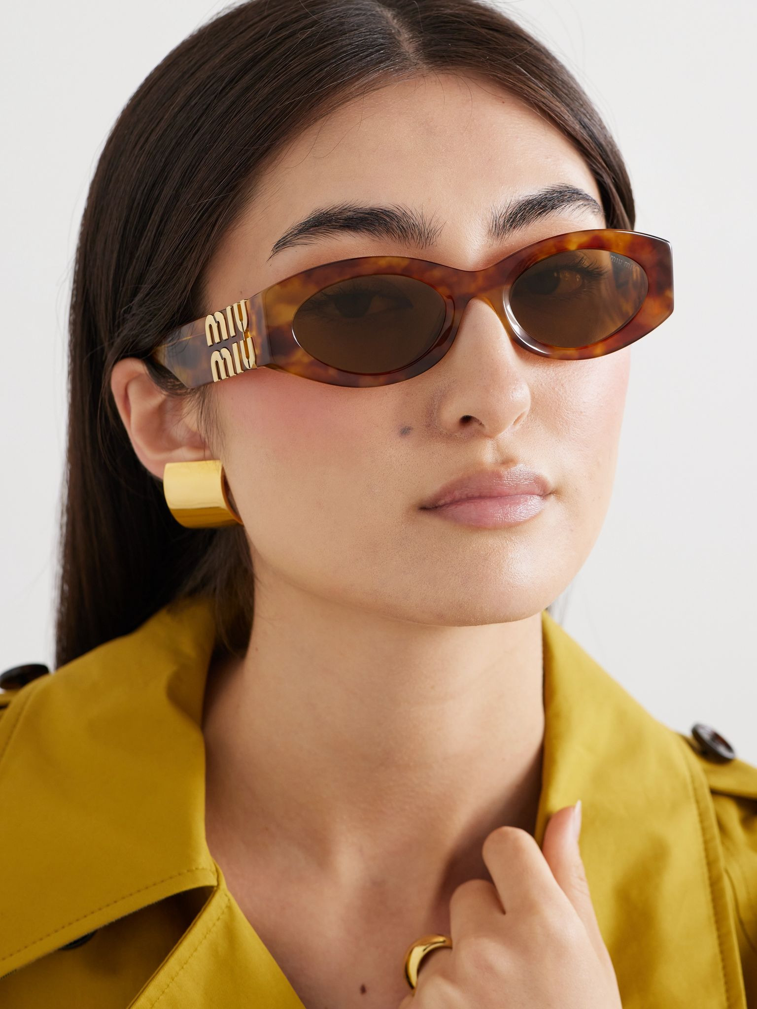 Glimpse oval-frame tortoiseshell acetate sunglasses Tortoiseshell - 2