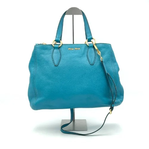 Miu Miu Aqua Blue Leather Two-Way Bag - 1
