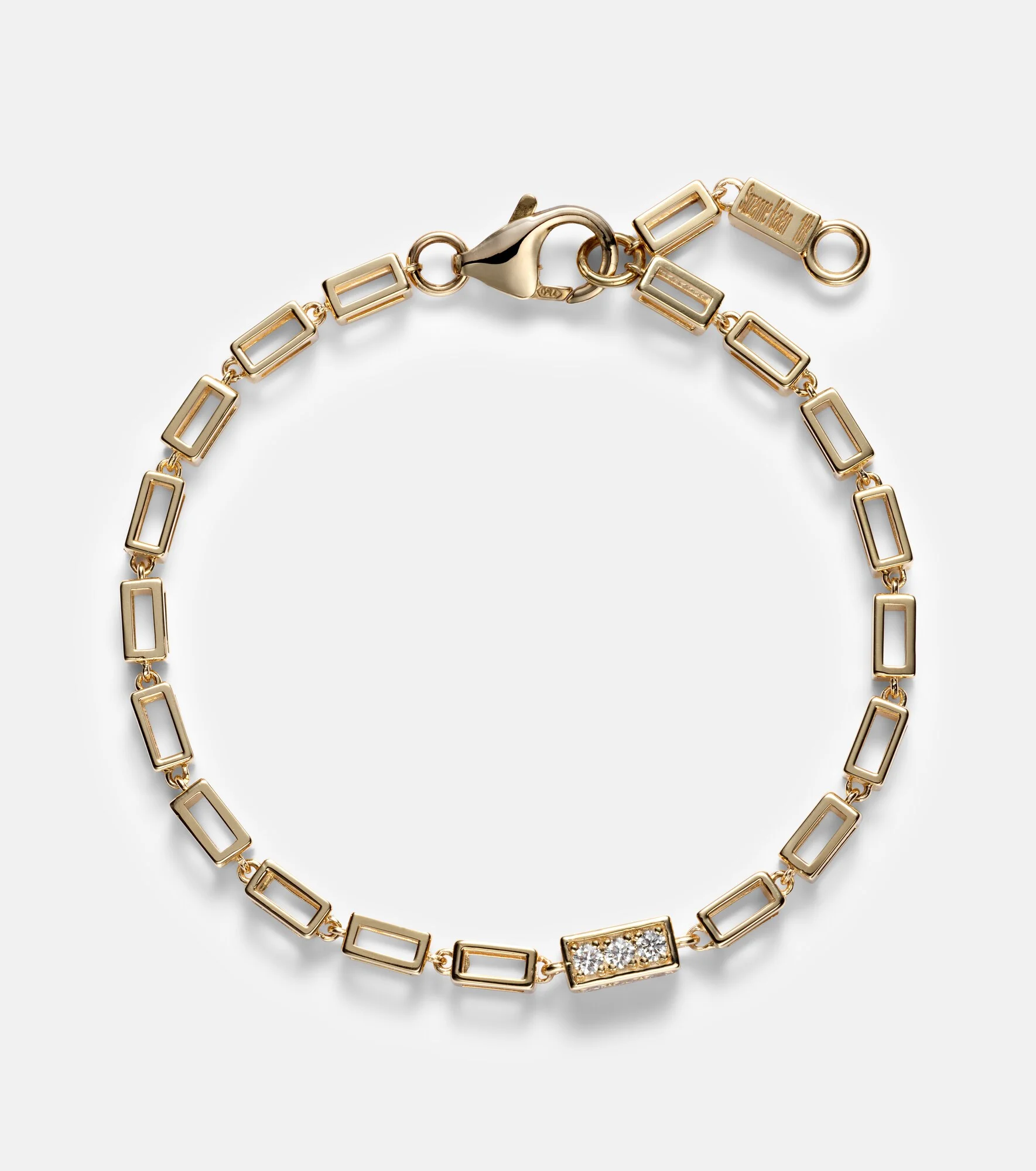 Block-Chain 18kt gold bracelet with diamonds - 1