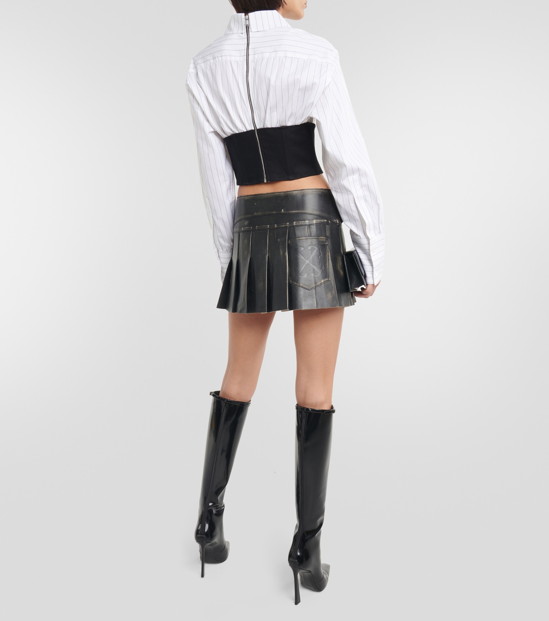 Corset striped cotton shirt - 3