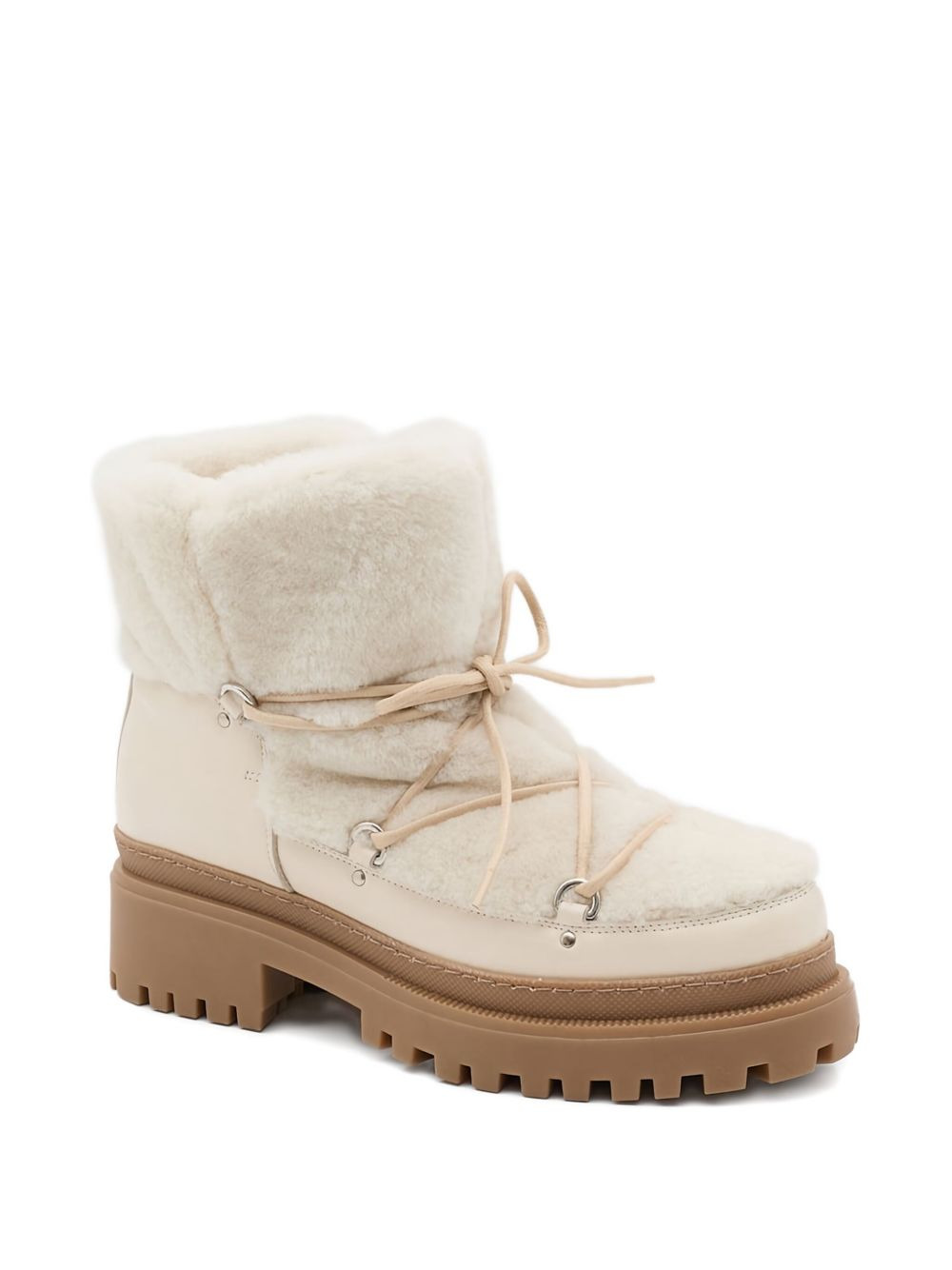 lace-up shearling boots - 2