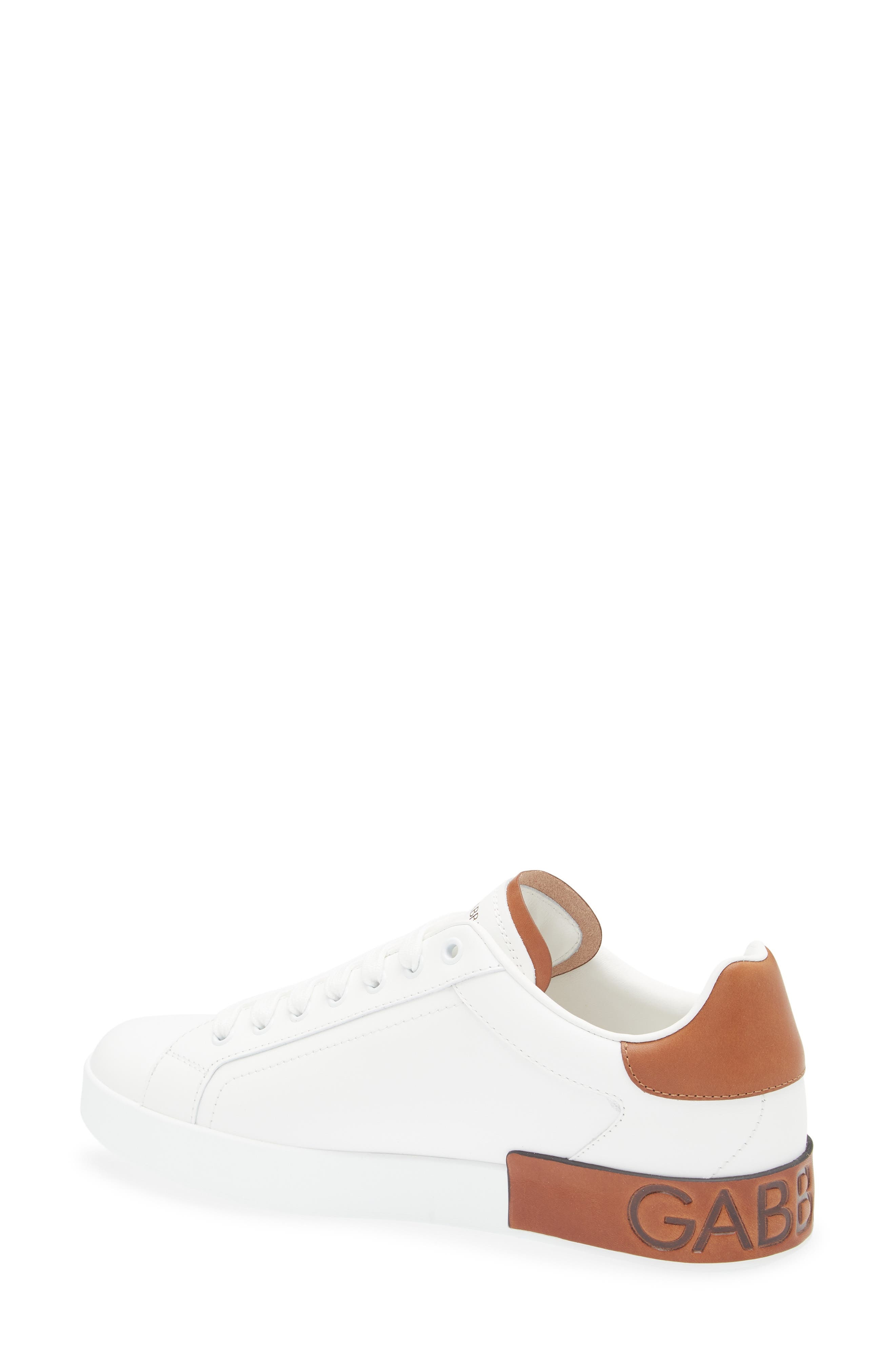 Dolce&Gabbana Portofino Sneaker in 8S537 Bianco/Cuoio at Nordstrom - 2