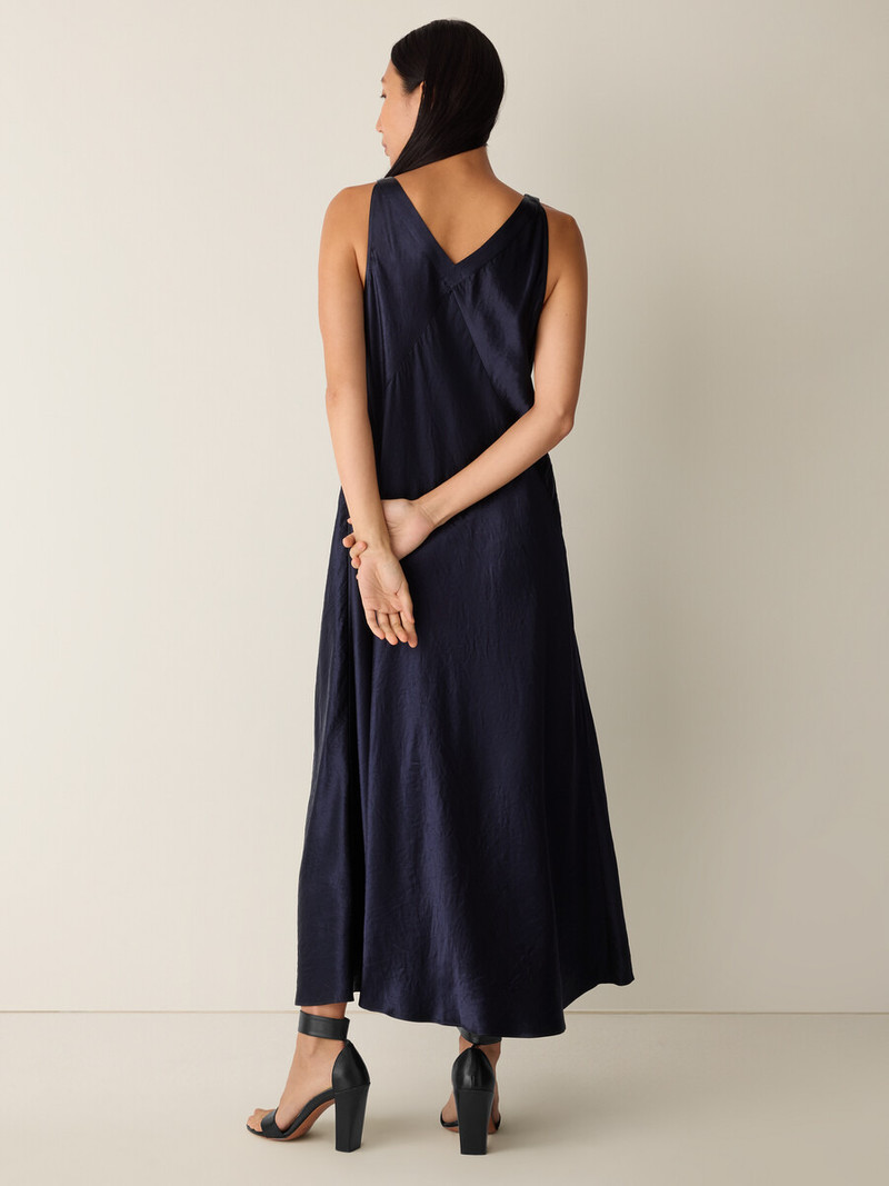 Textured Satin V-Neck Dress 4