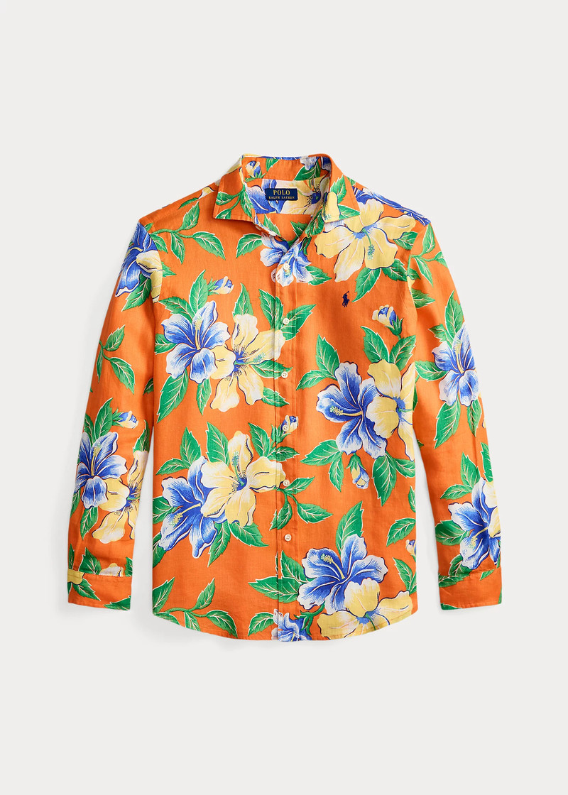 Classic Fit Tropical Floral Linen Shirt 1