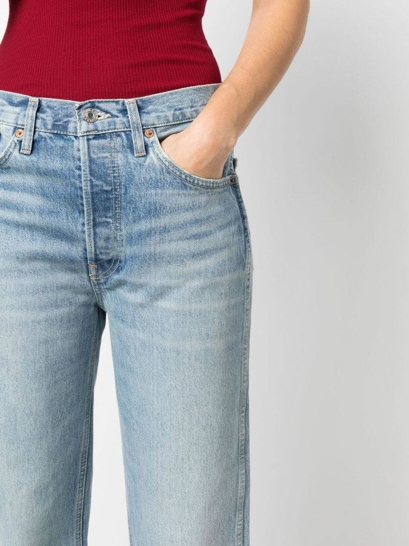 mid-rise straight-leg jeans - 9