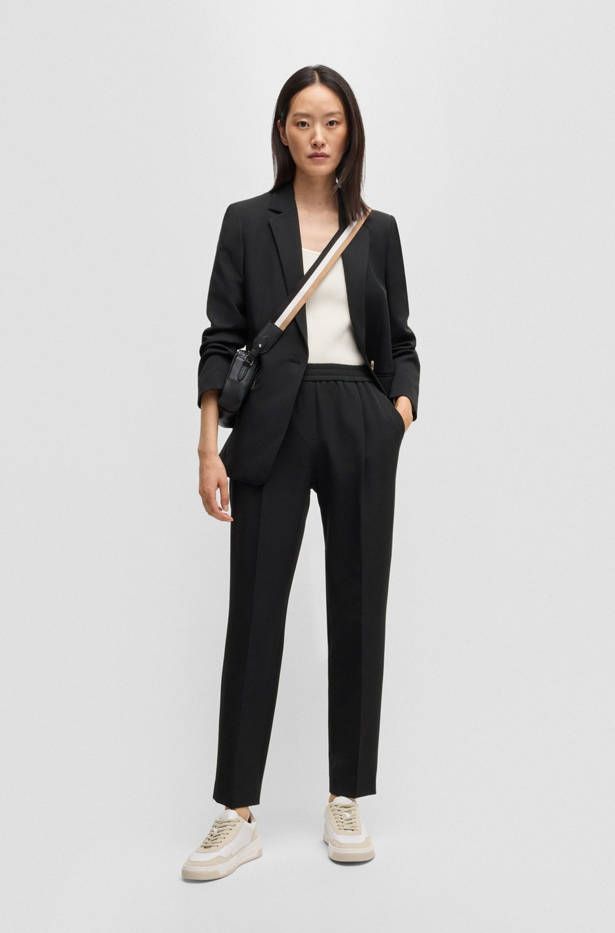 SINGLE-BREASTED JACKET IN STRETCH FABRIC - 3