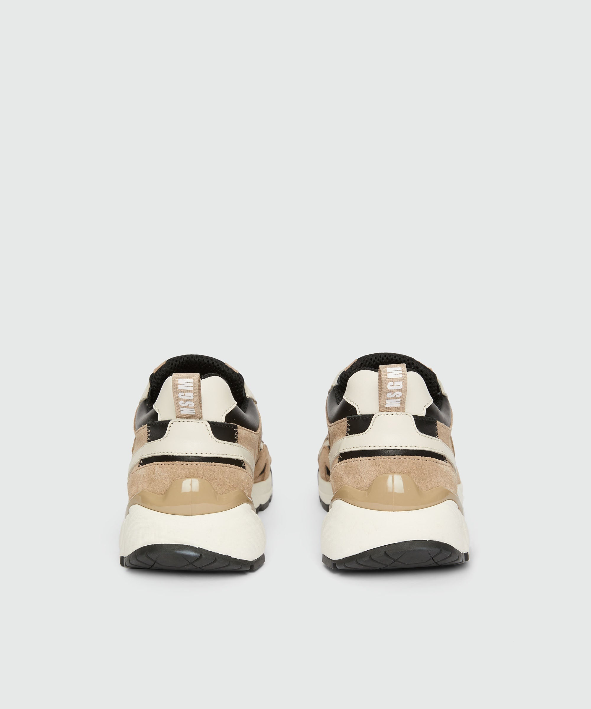 Smooth leather, suede and mesh Vulcano sneakers - 3