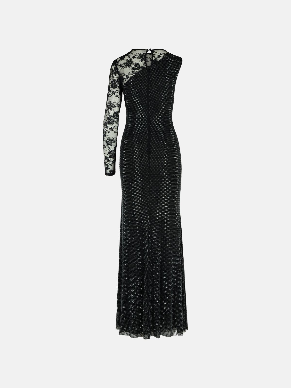 'RHINESTONE' BLACK POLYESTER DRESS - 3