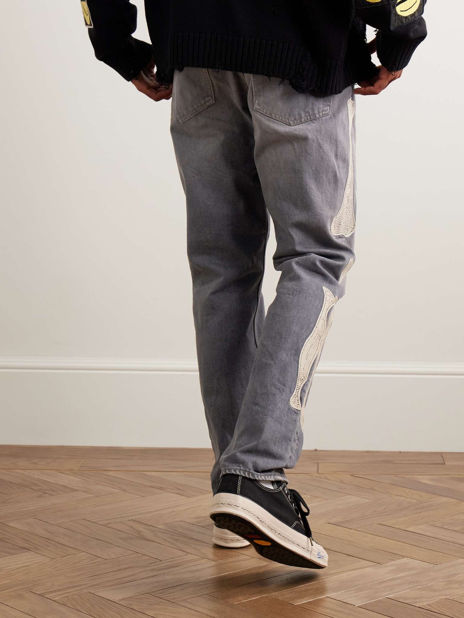 Slim-Fit Embroidered Denim Jeans - 4