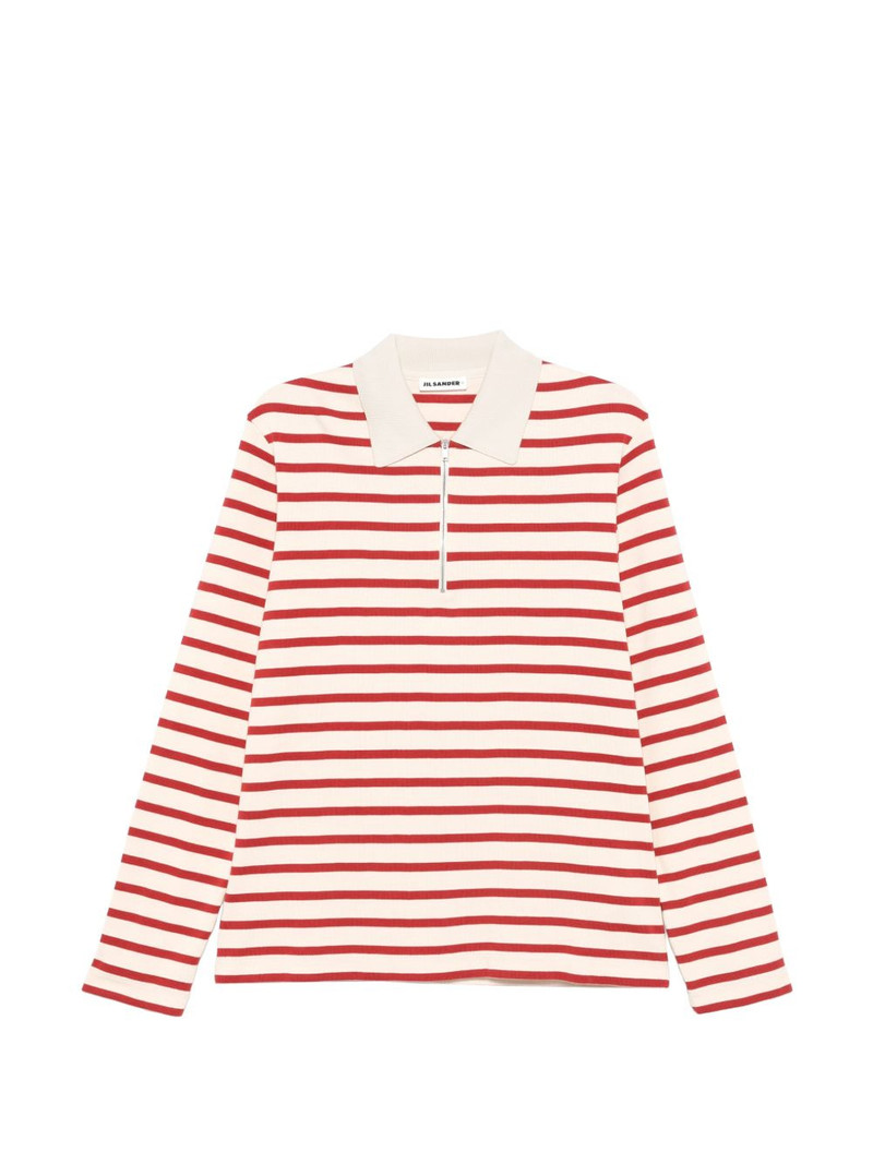 striped zip polo shirt 1