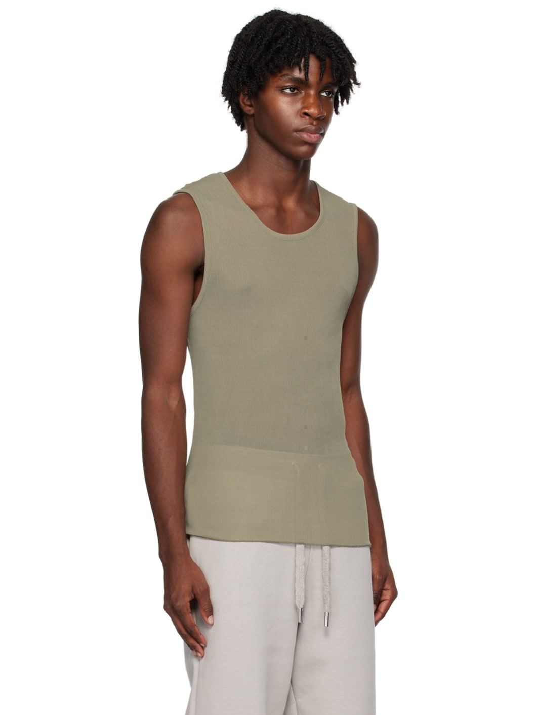 Taupe Long Tank Top - 2