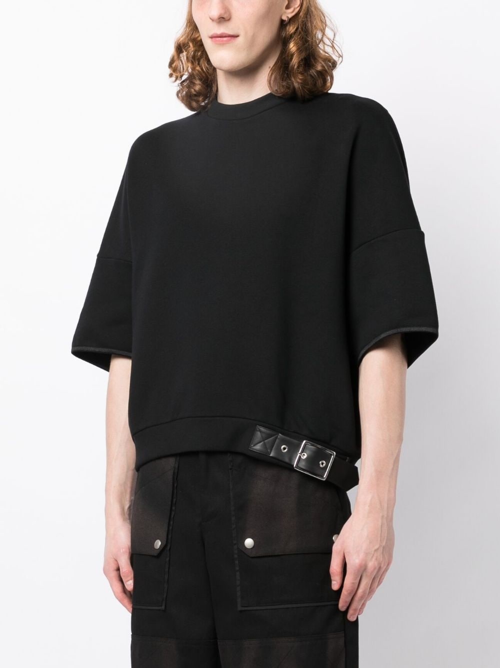 buckle-detailed cotton T-shirt - 3